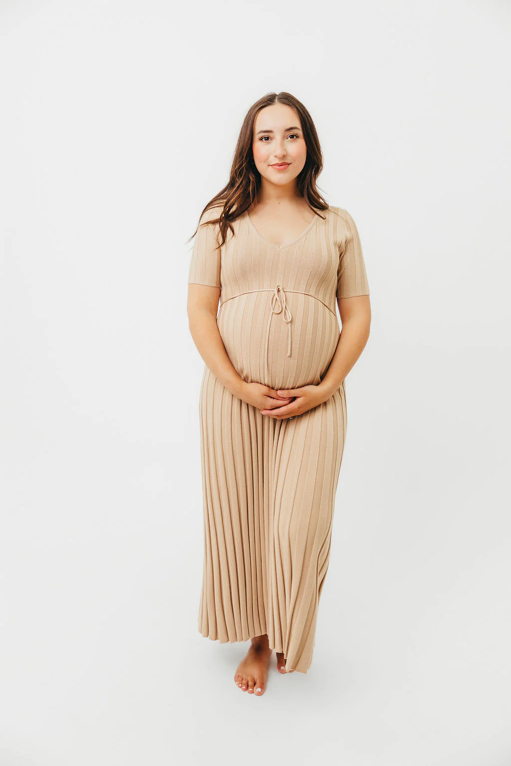 Oakley Ribbed Maxi Dress in Taupe - Bump Friendly *Final-Sale* *Final Sale* - Image 6