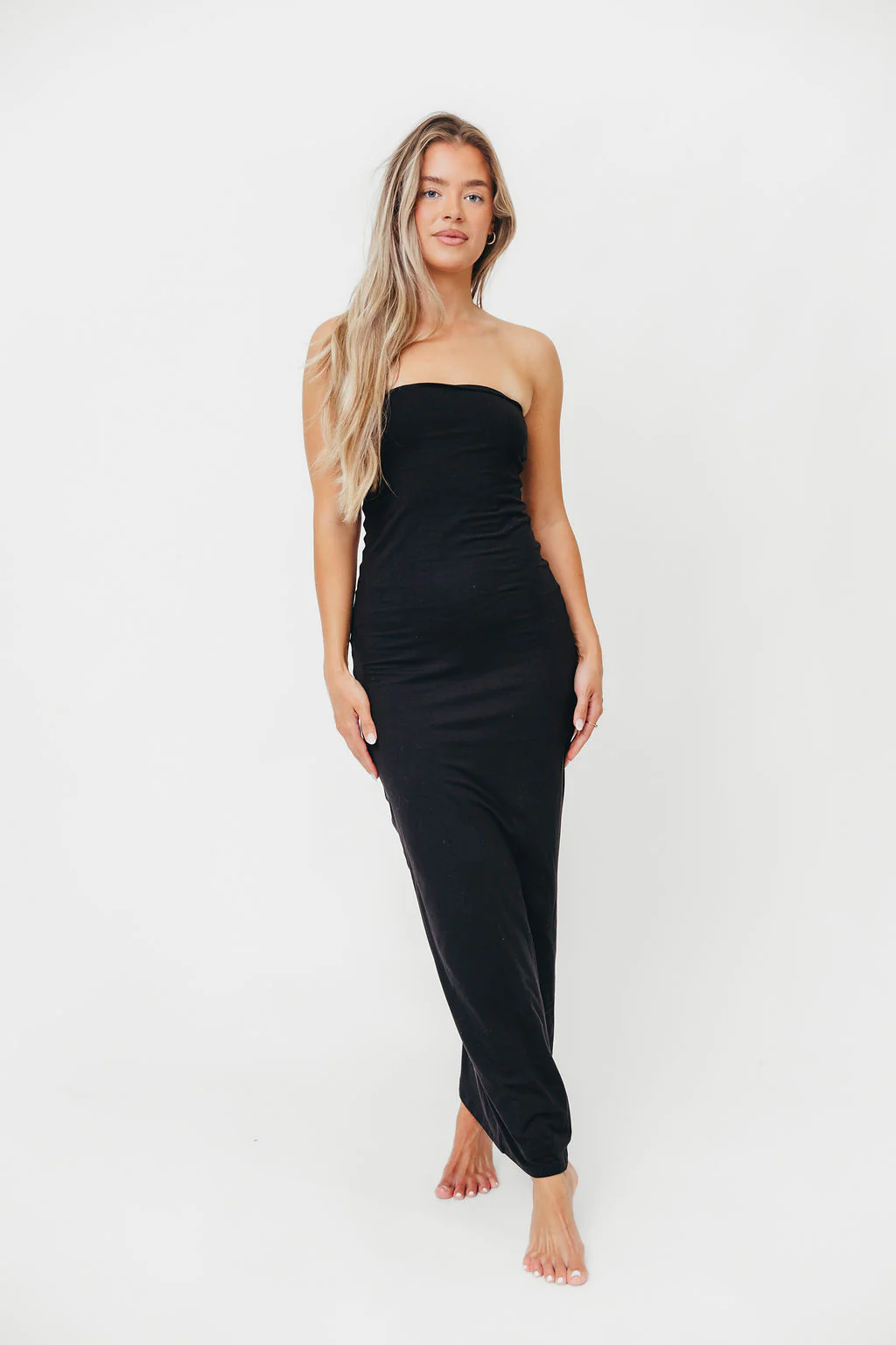 Jade Butter Soft Double Lined Maxi Dress in Black - Bump Friendly - Image 6