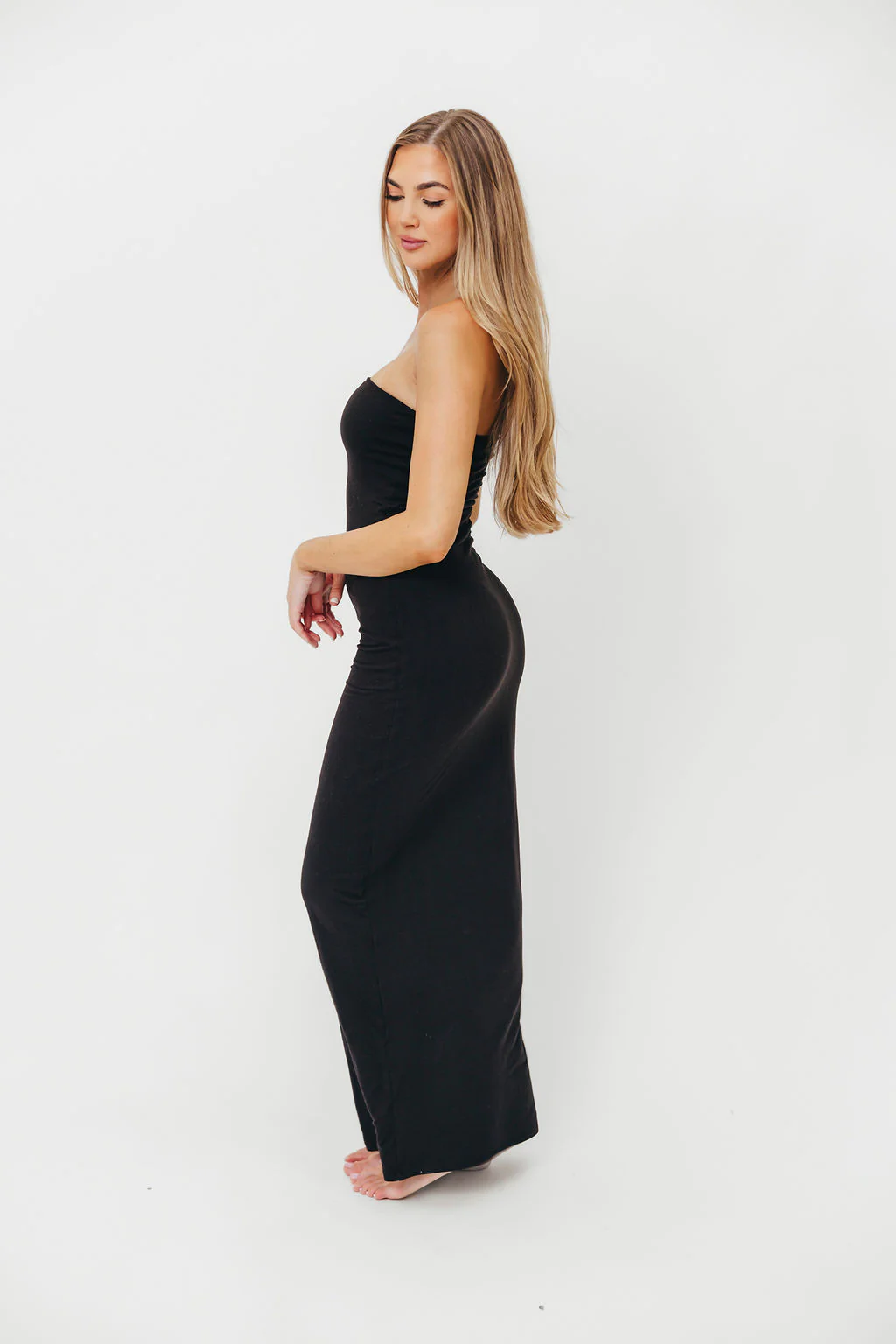 Jade Butter Soft Double Lined Maxi Dress in Black - Bump Friendly - Image 9