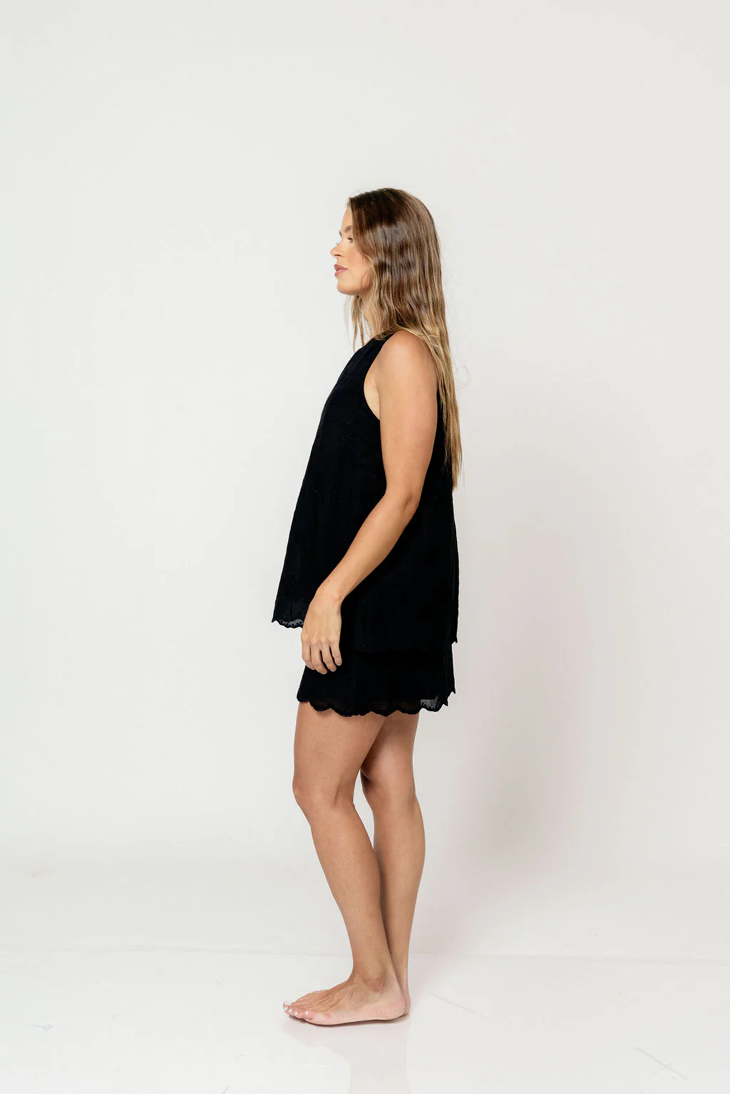 Jaycie Embroidered Top and Mini Skirt Set in Black - Image 5