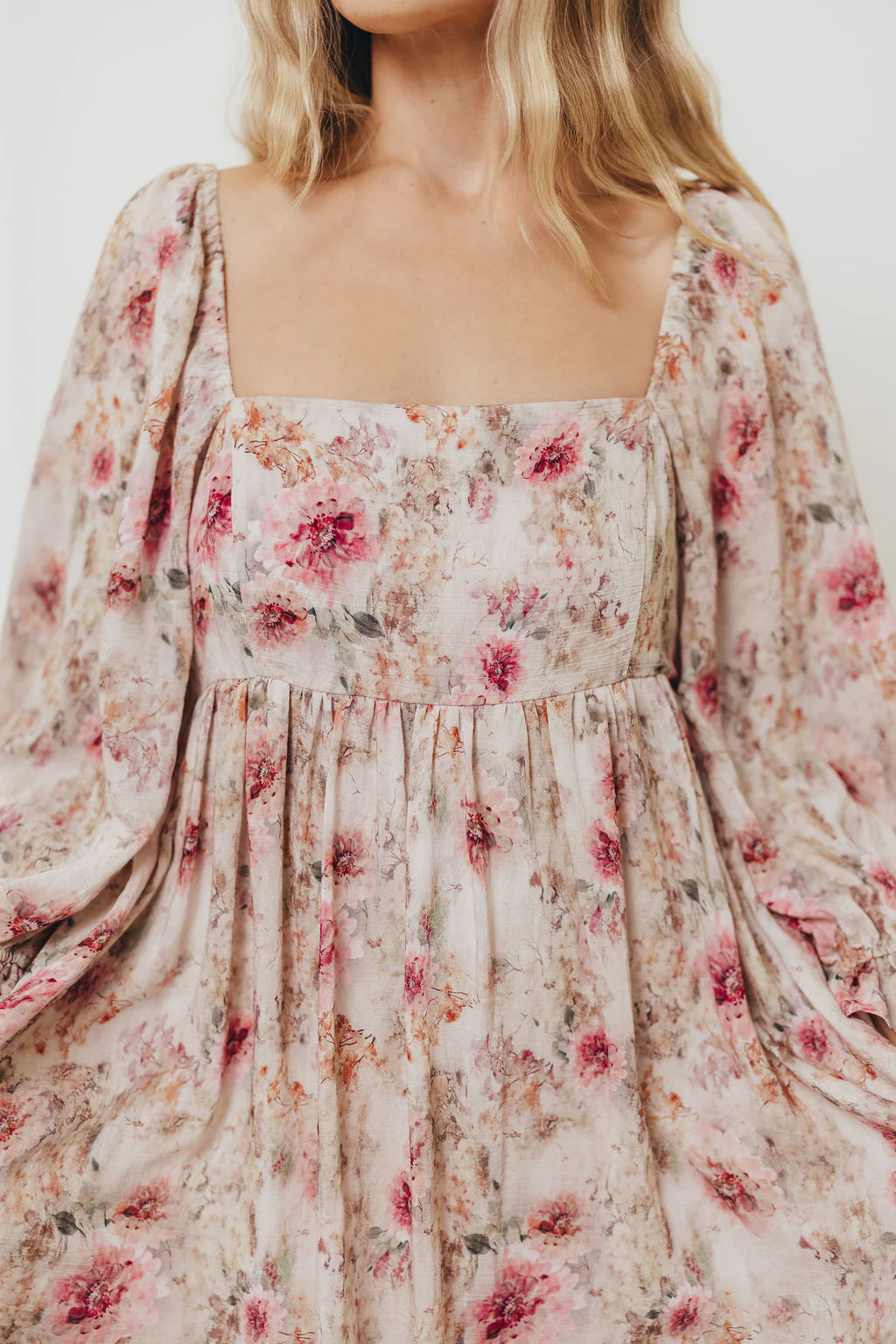Mona Maxi Dress with Smocking in Pink/Beige Multi Floral - Bump Friendly - Image 20
