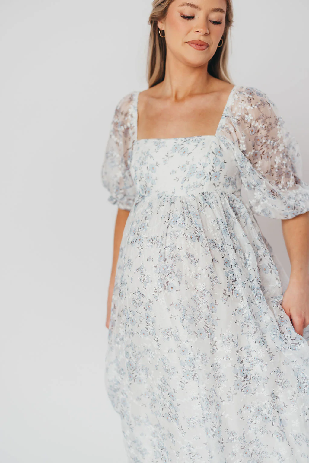 Mona Maxi Dress in Blue/White - Bump Friendly & Inclusive Sizing - Image 24