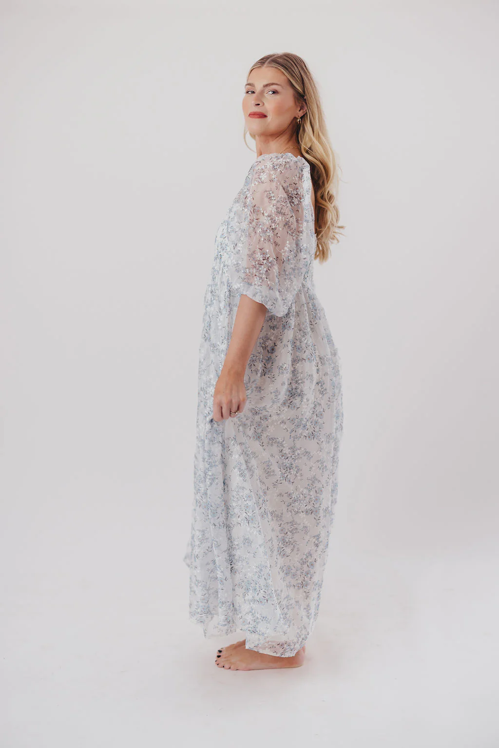 Mona Maxi Dress in Blue/White - Bump Friendly & Inclusive Sizing - Image 28