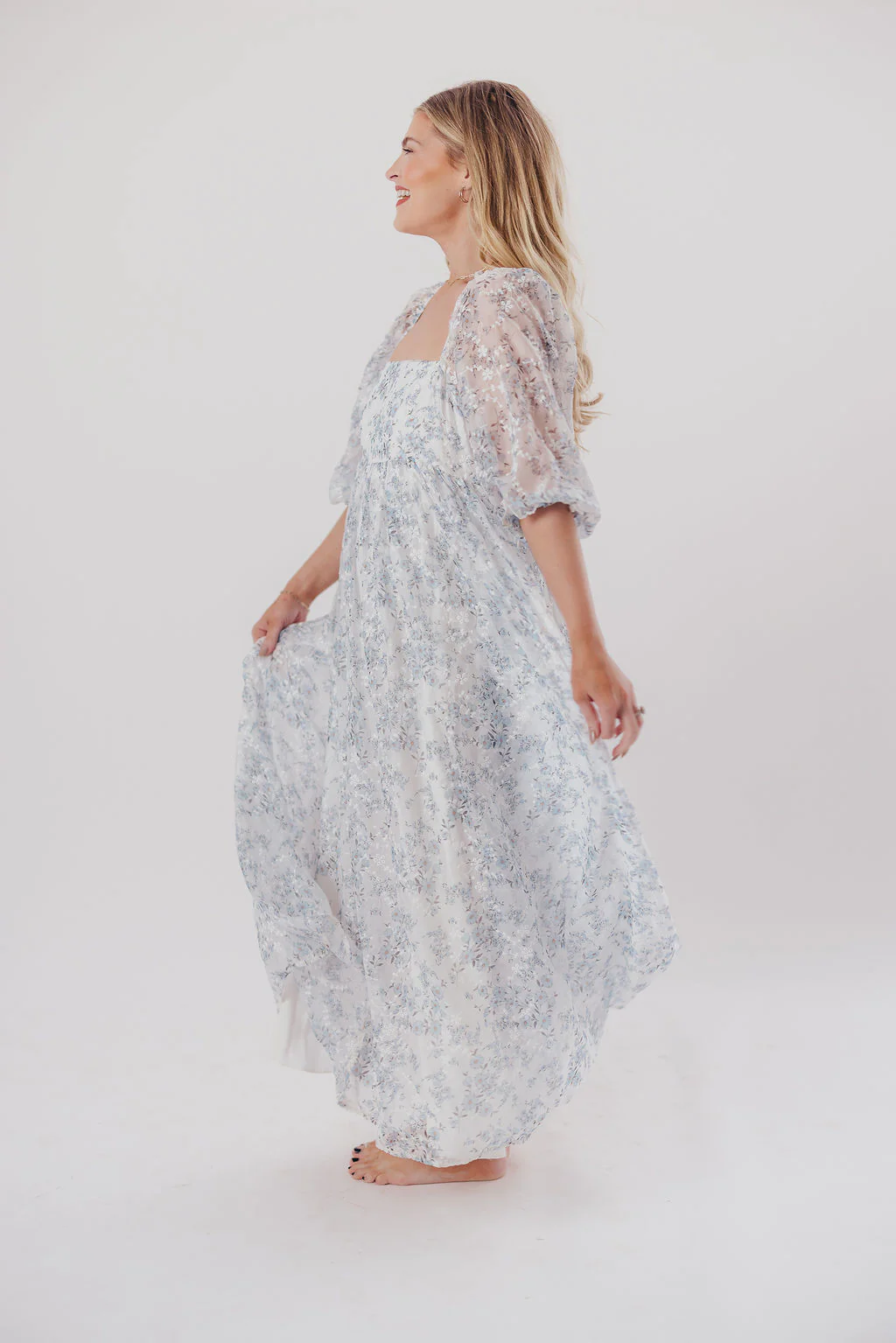 Mona Maxi Dress in Blue/White - Bump Friendly & Inclusive Sizing - Image 30