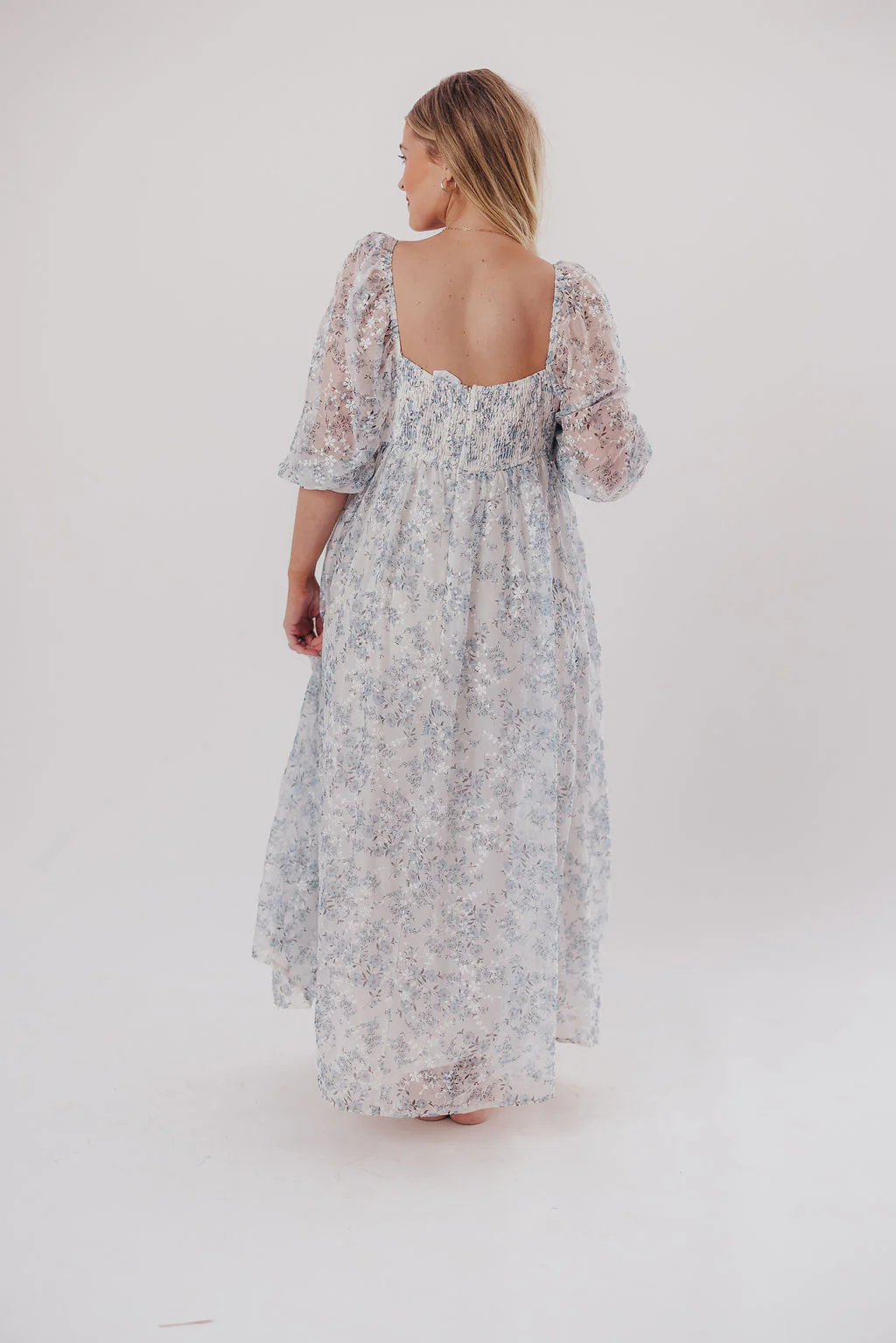 Mona Maxi Dress in Blue/White - Bump Friendly & Inclusive Sizing - Image 36