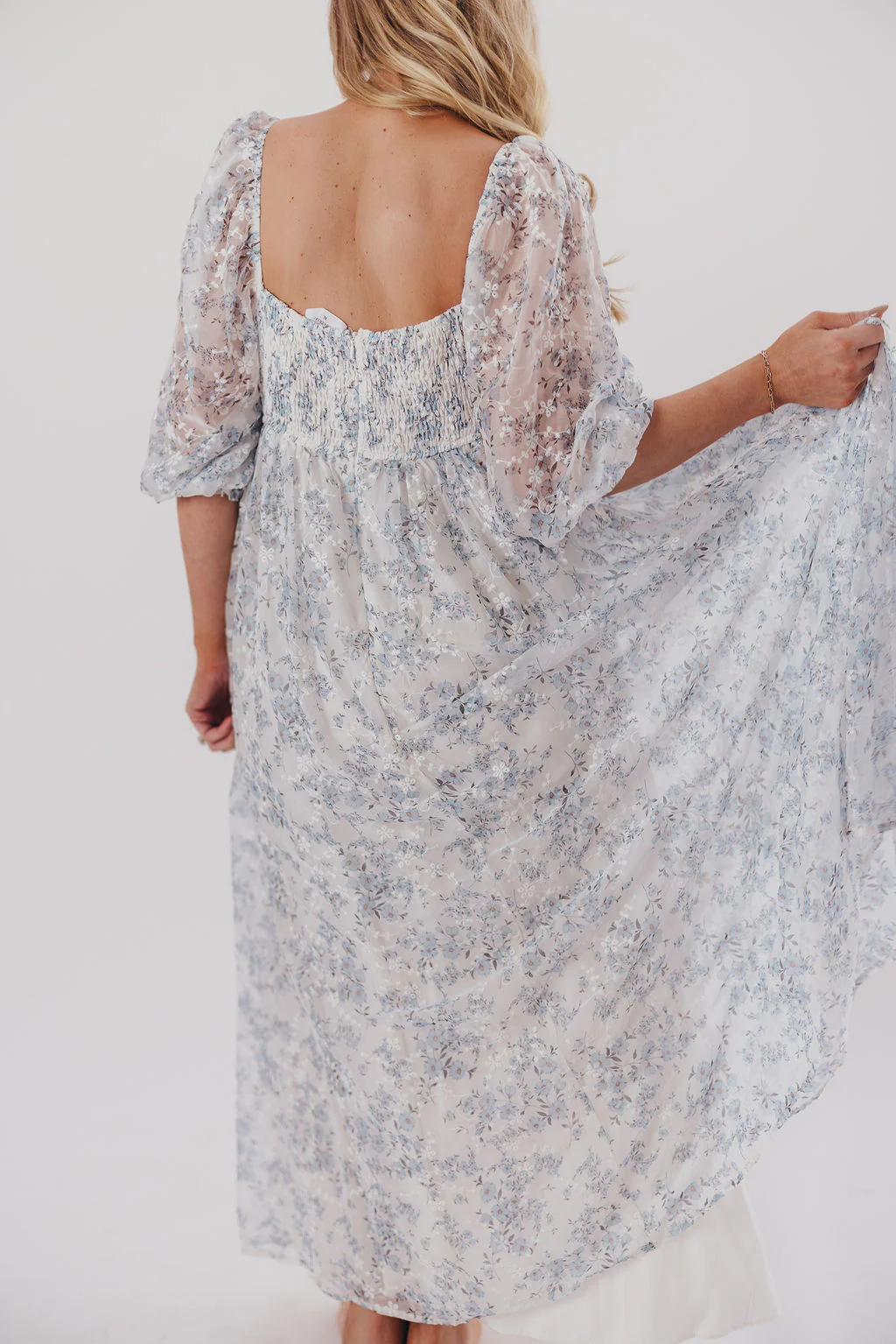 Mona Maxi Dress in Blue/White - Bump Friendly & Inclusive Sizing - Image 37