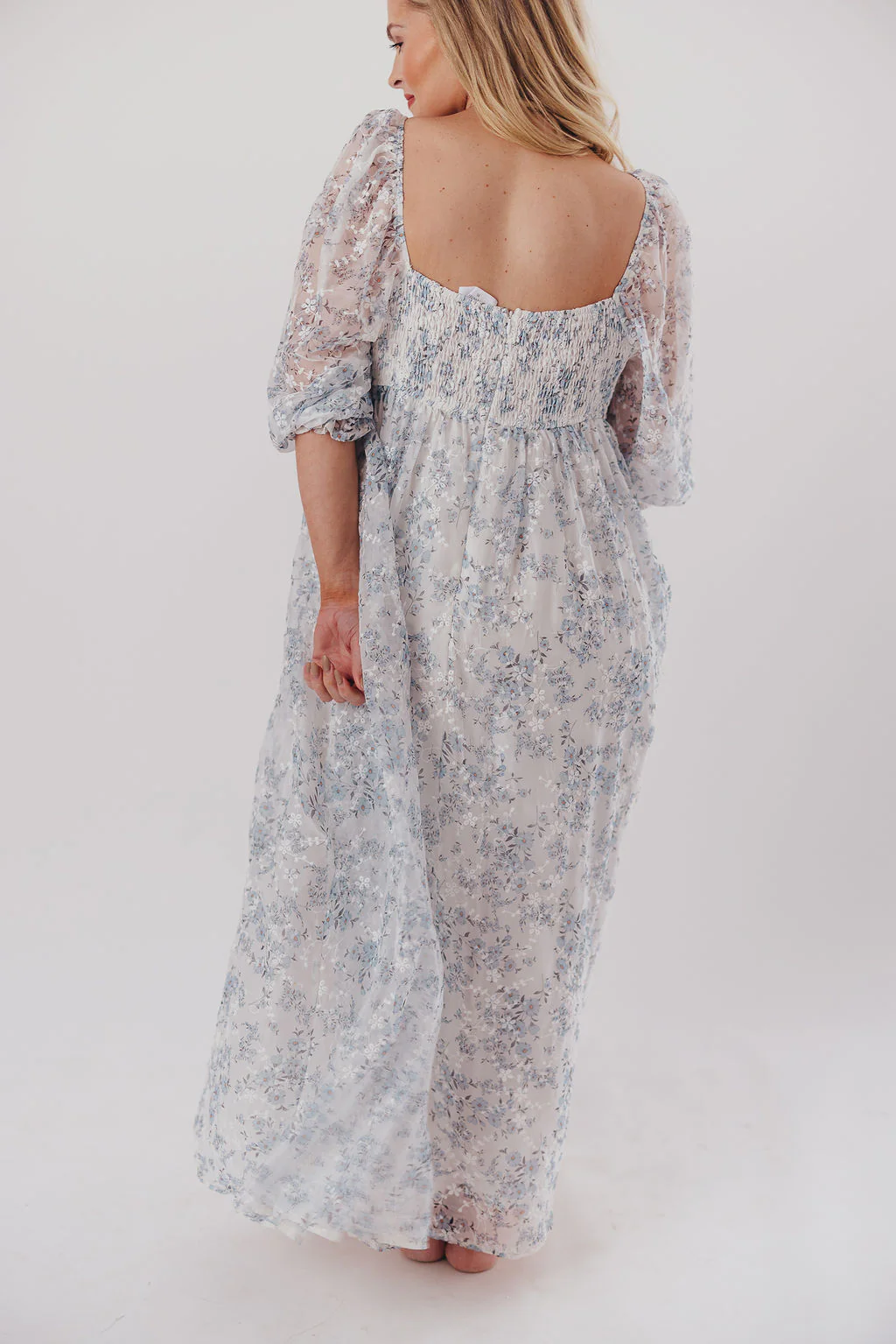 Mona Maxi Dress in Blue/White - Bump Friendly & Inclusive Sizing - Image 38