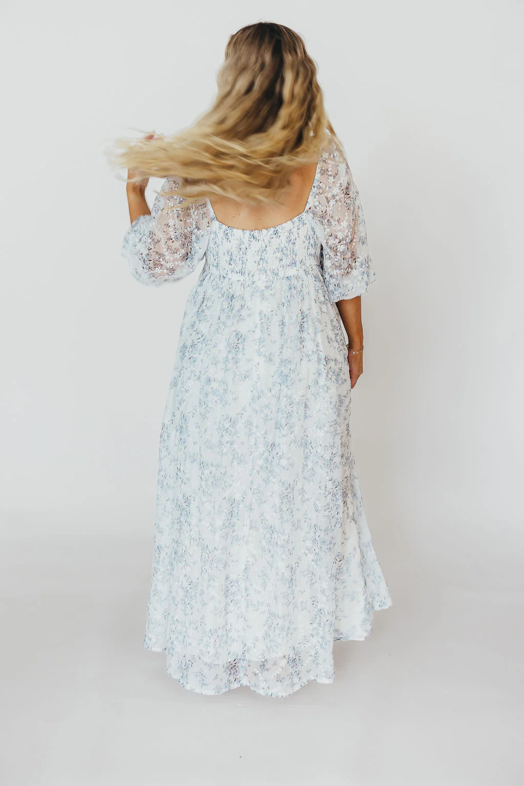 Mona Maxi Dress in Blue/White - Bump Friendly & Inclusive Sizing - Image 45