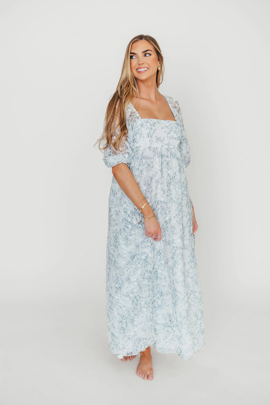 Mona Maxi Dress in Blue/White - Bump Friendly & Inclusive Sizing - Image 46
