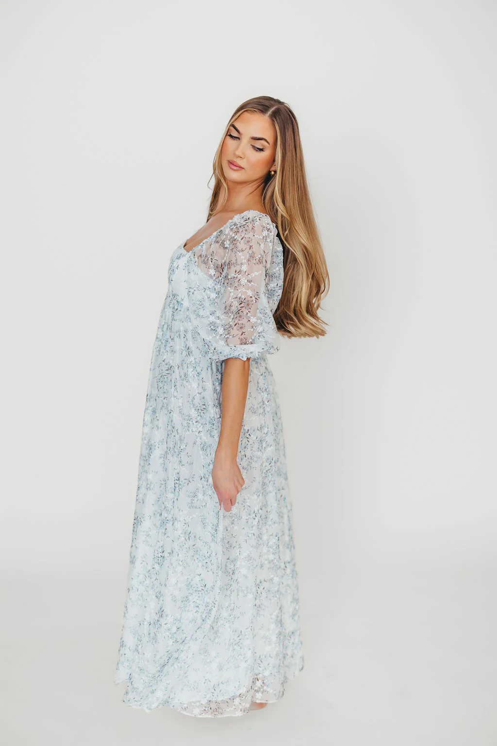 Mona Maxi Dress in Blue/White - Bump Friendly & Inclusive Sizing - Image 47