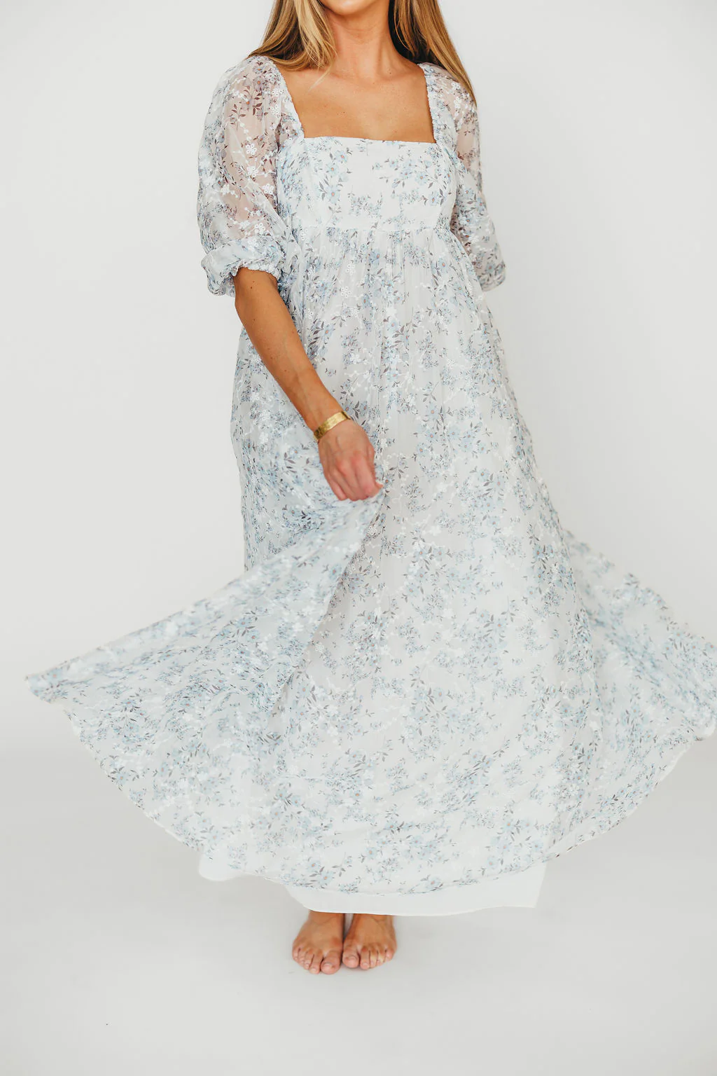 Mona Maxi Dress in Blue/White - Bump Friendly & Inclusive Sizing - Image 50