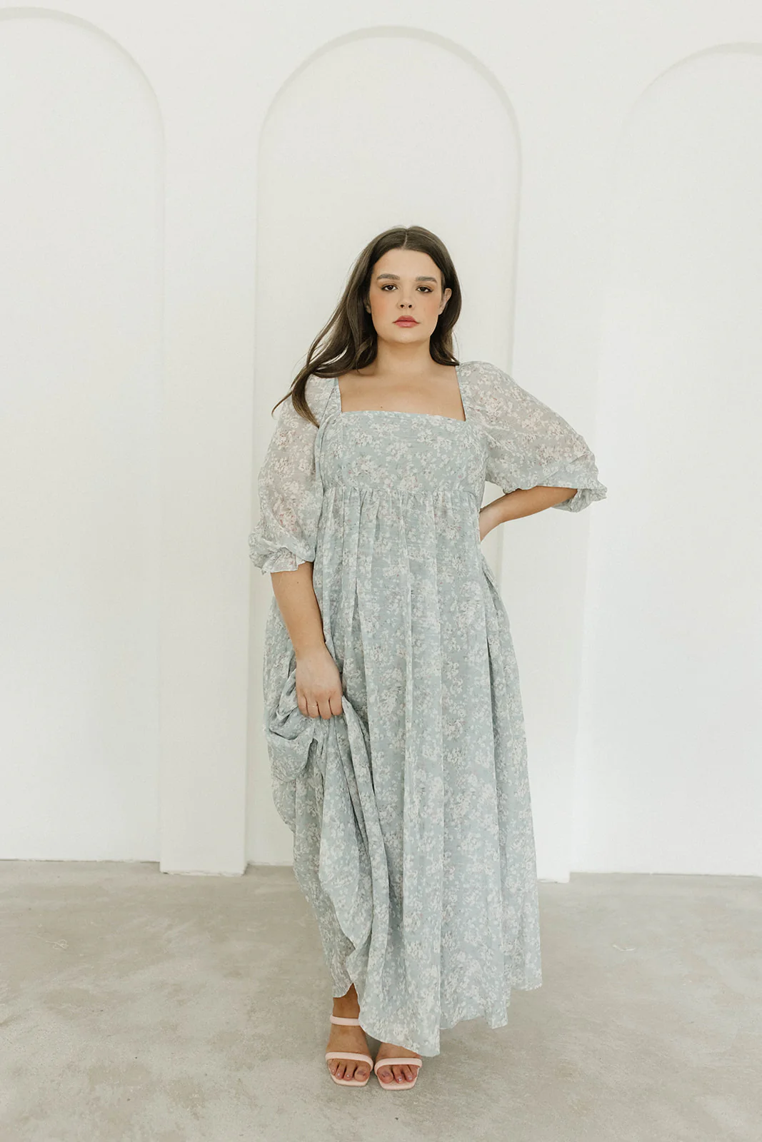 Mona Maxi Dress with Smocking in Sage Green Floral - Bump Friendly - Image 10