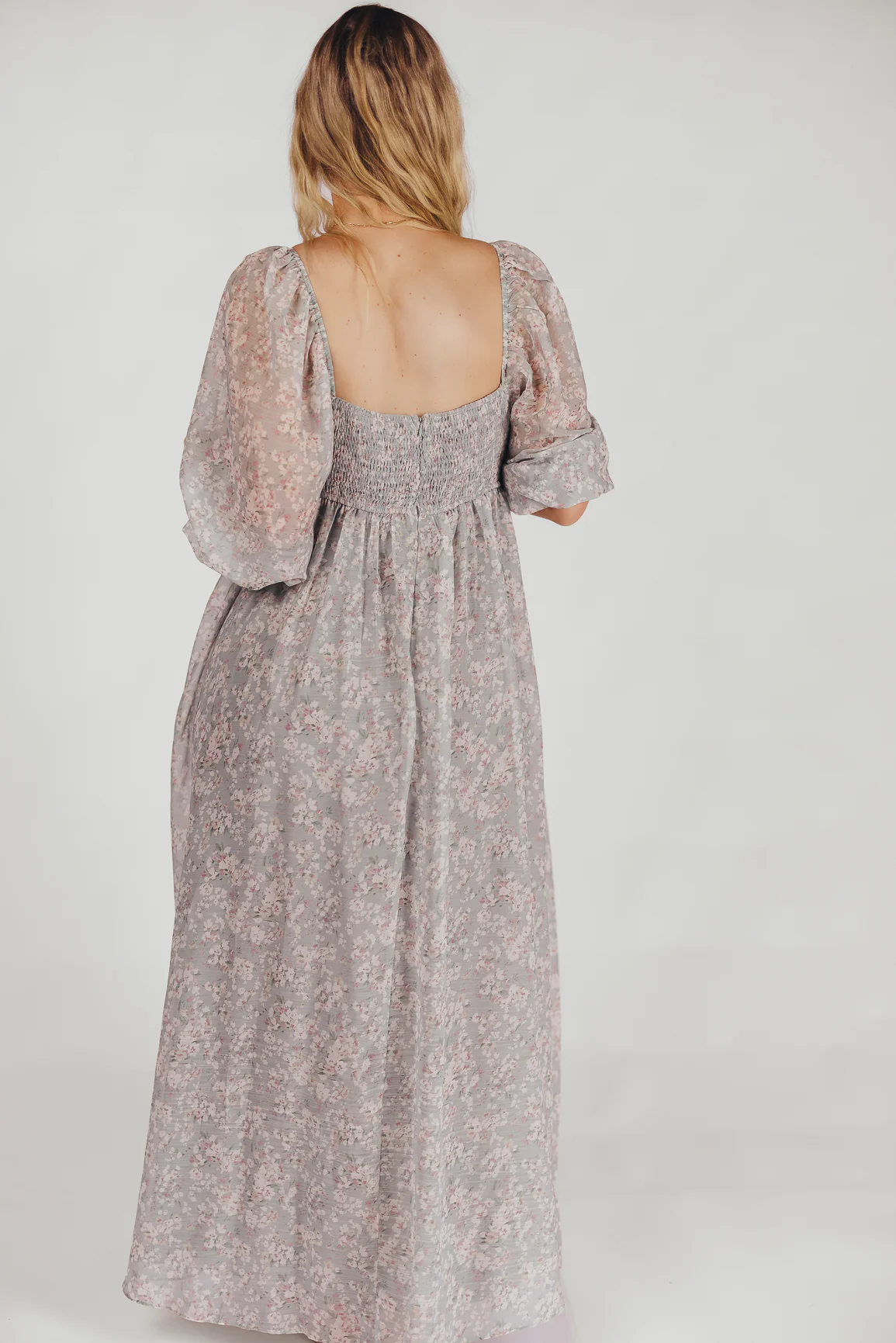 Mona Maxi Dress with Smocking in Sage Green Floral - Bump Friendly - Image 38