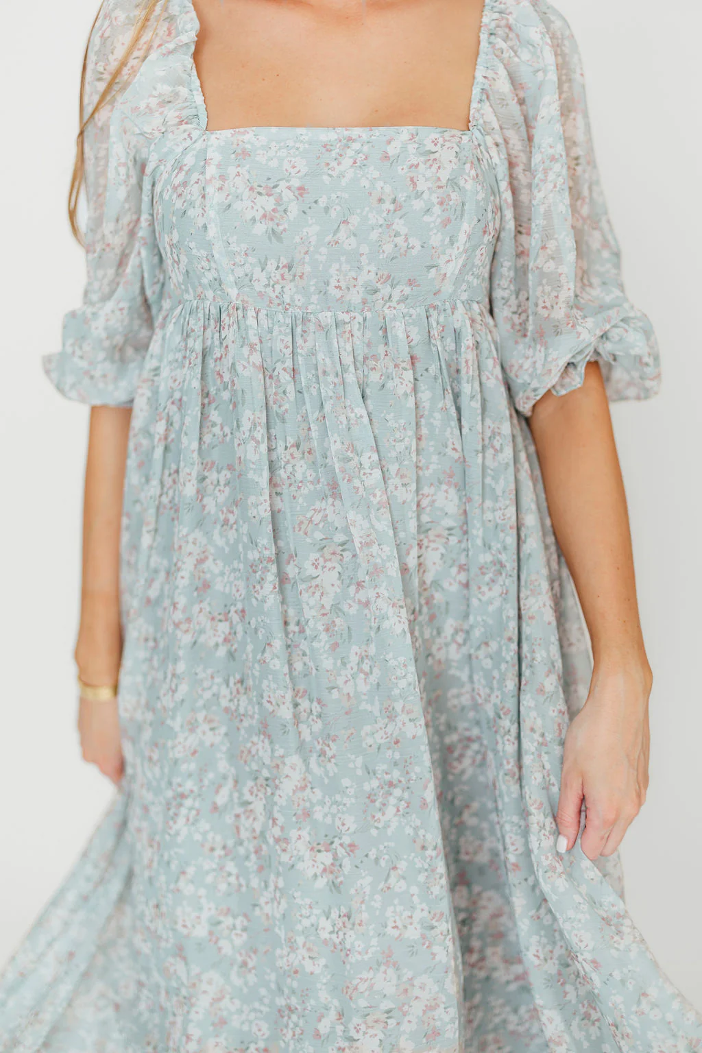 Mona Maxi Dress with Smocking in Sage Green Floral - Bump Friendly - Image 61