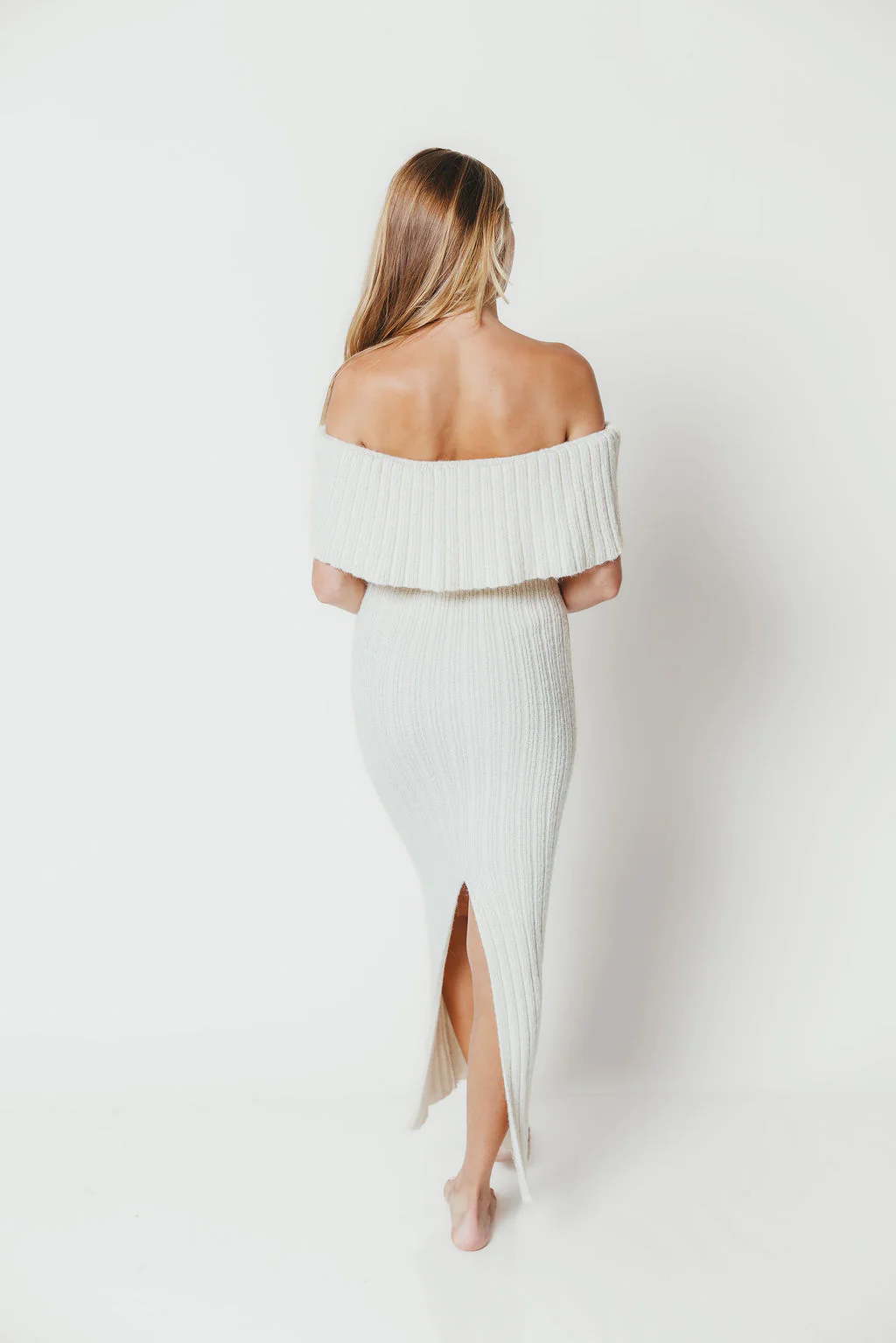 Aston Bow Front Maxi Sweater Dress in Ivory – Bump Friendly & Inclusive Sizing (S-3XL) - Image 13