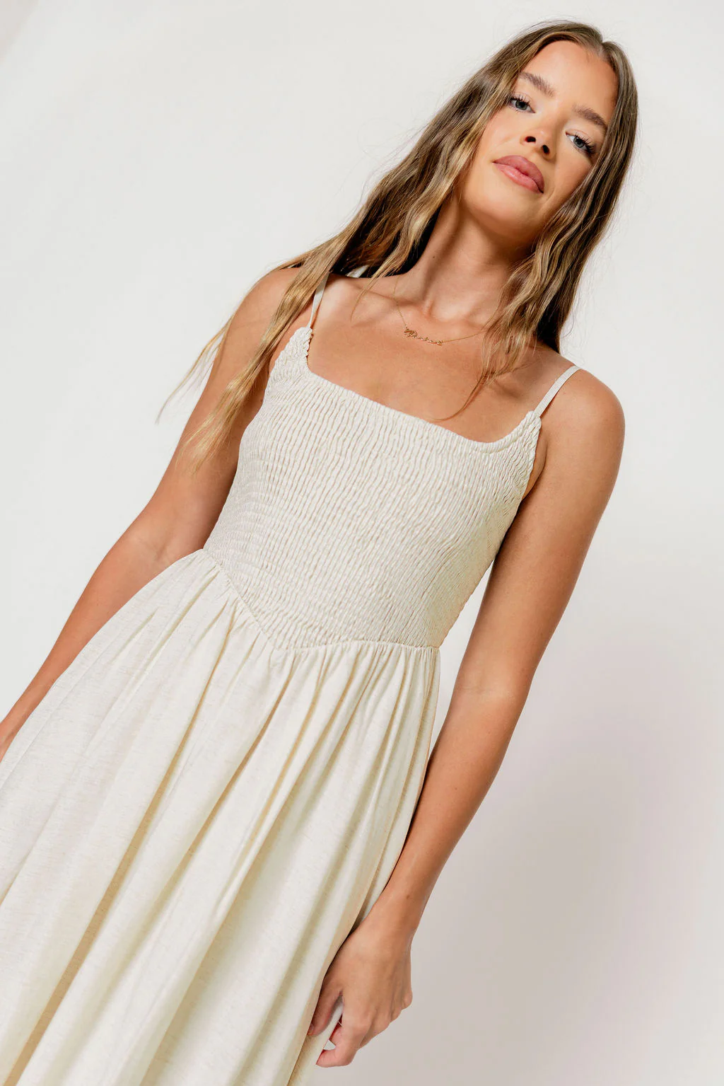 Josefina Smocked Maxi Dress in Light Natural - Bump Friendly *6/9 PRE-ORDER* - Image 10