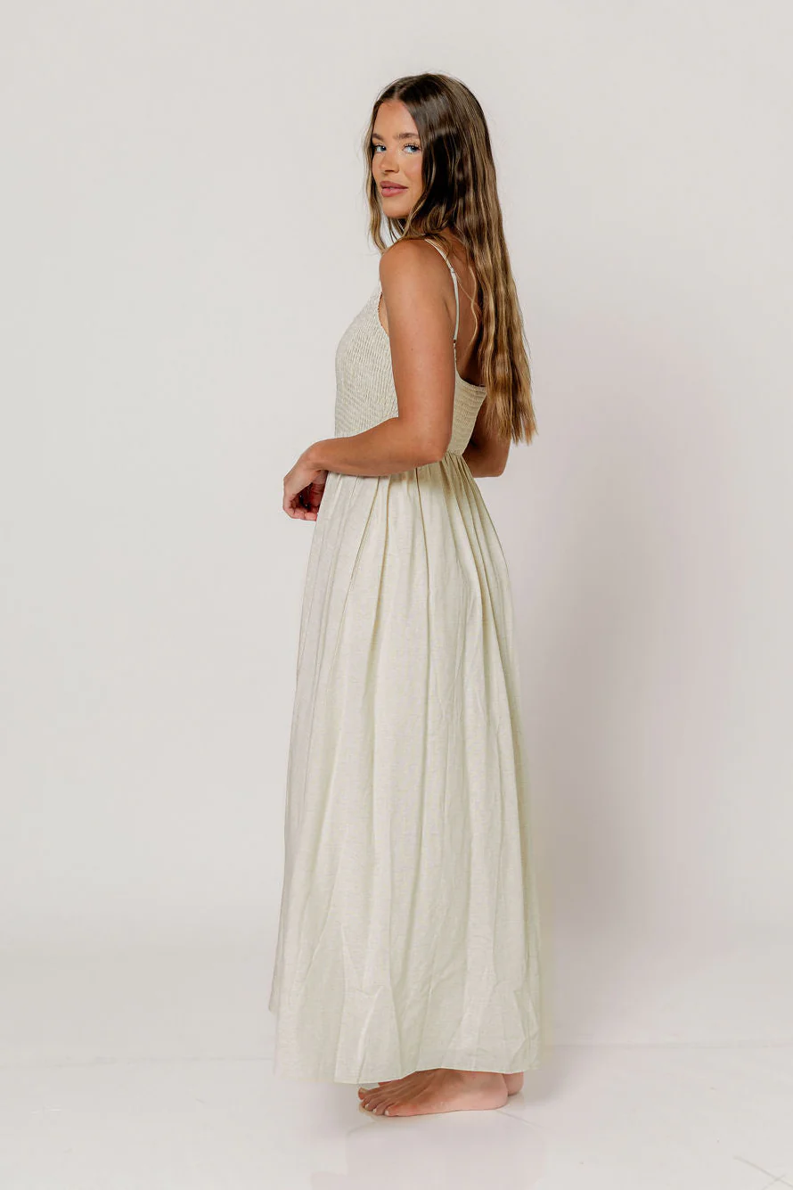 Josefina Smocked Maxi Dress in Light Natural - Bump Friendly *6/9 PRE-ORDER* - Image 5
