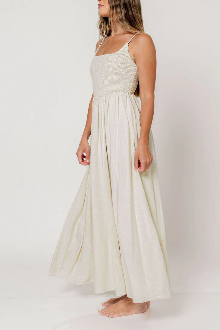 Josefina Smocked Maxi Dress in Light Natural - Bump Friendly *6/9 PRE-ORDER* - Image 6
