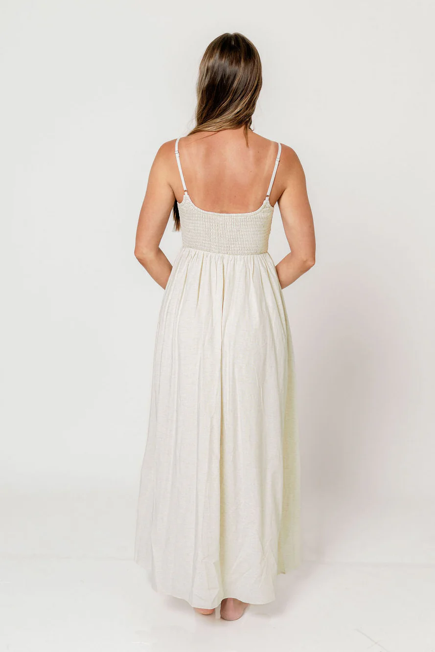 Josefina Smocked Maxi Dress in Light Natural - Bump Friendly *6/9 PRE-ORDER* - Image 9