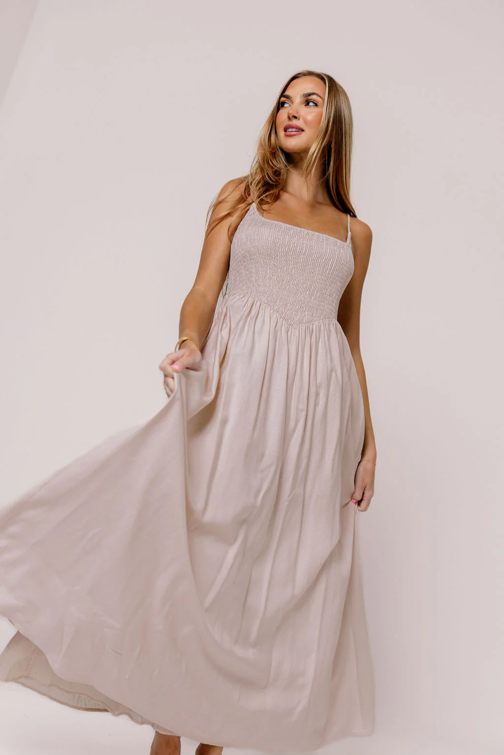 Josefina Smocked Maxi Dress in Pink - Bump Friendly *6/9 PRE-ORDER*