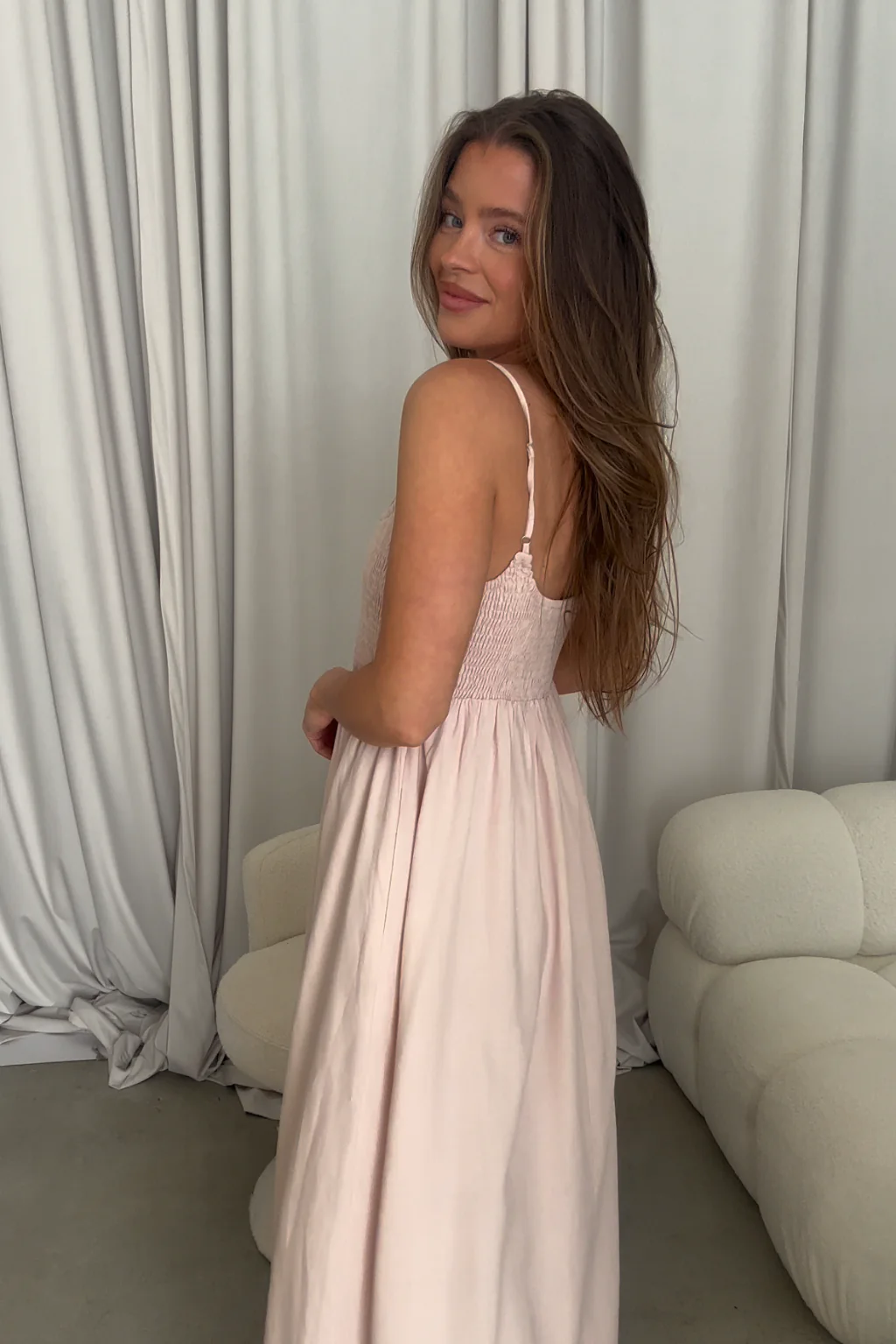 Josefina Smocked Maxi Dress in Pink - Bump Friendly *6/9 PRE-ORDER* - Image 5