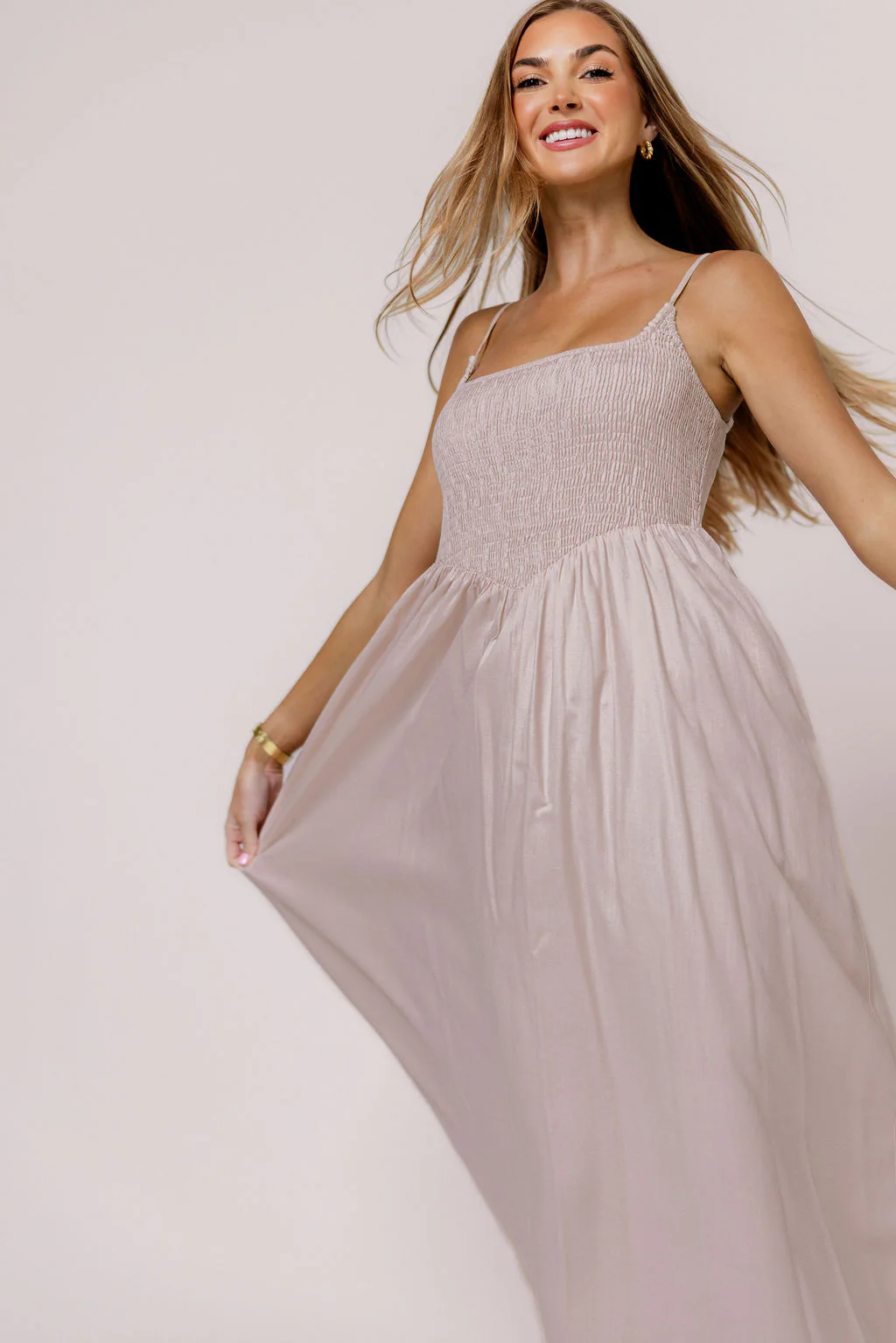 Josefina Smocked Maxi Dress in Pink - Bump Friendly *6/9 PRE-ORDER* - Image 6