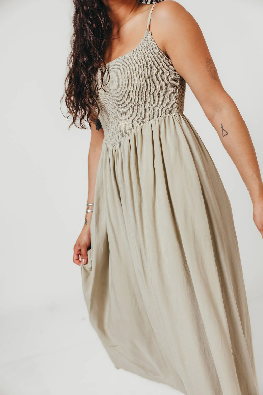 Josefina Smocked Maxi Dress in Sage - Bump Friendly *6/9 PRE-ORDER* - Image 3