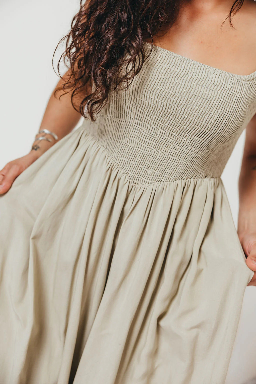 Josefina Smocked Maxi Dress in Sage - Bump Friendly *6/9 PRE-ORDER* - Image 7
