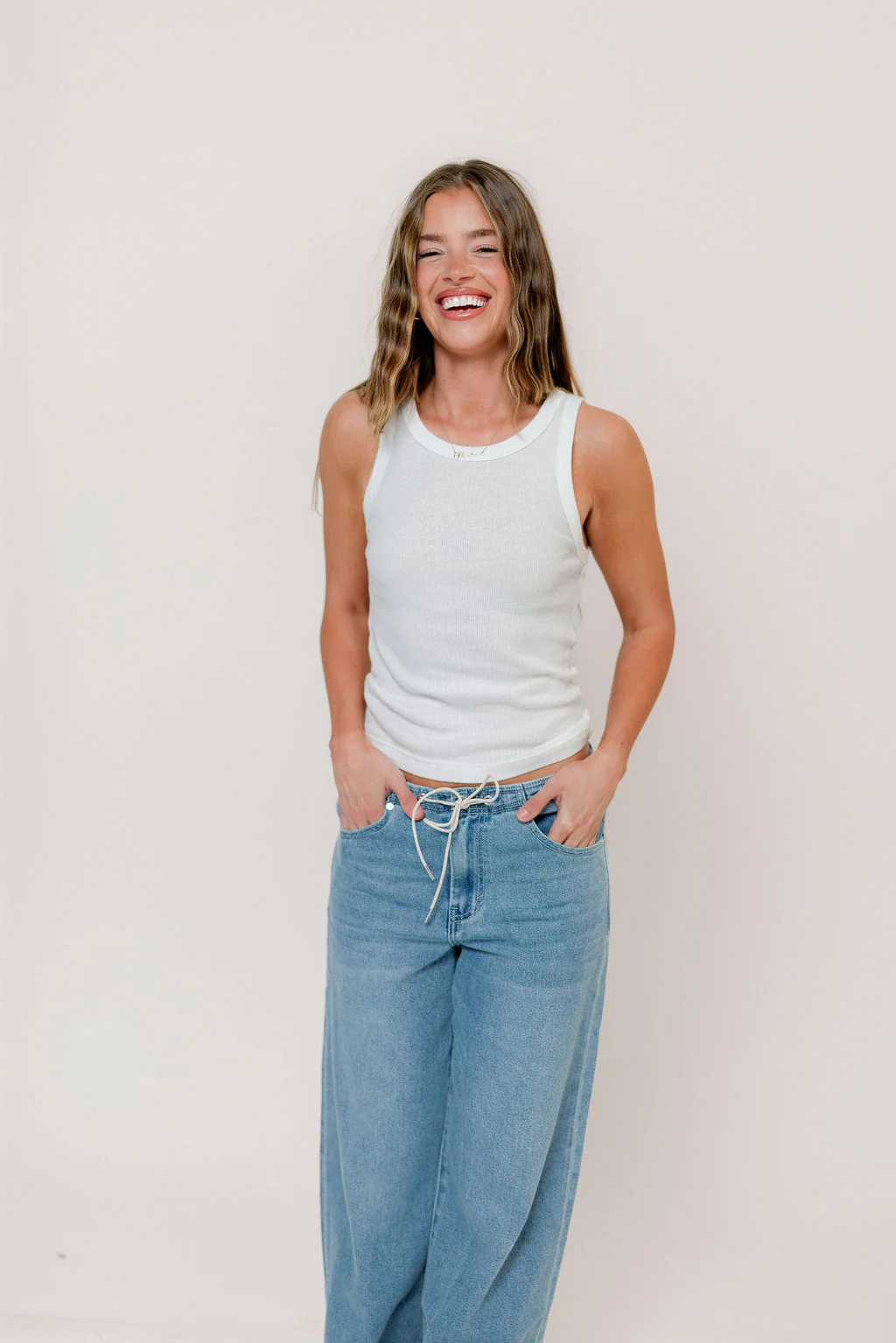 Julianne 100% Organic Cotton Tank in White