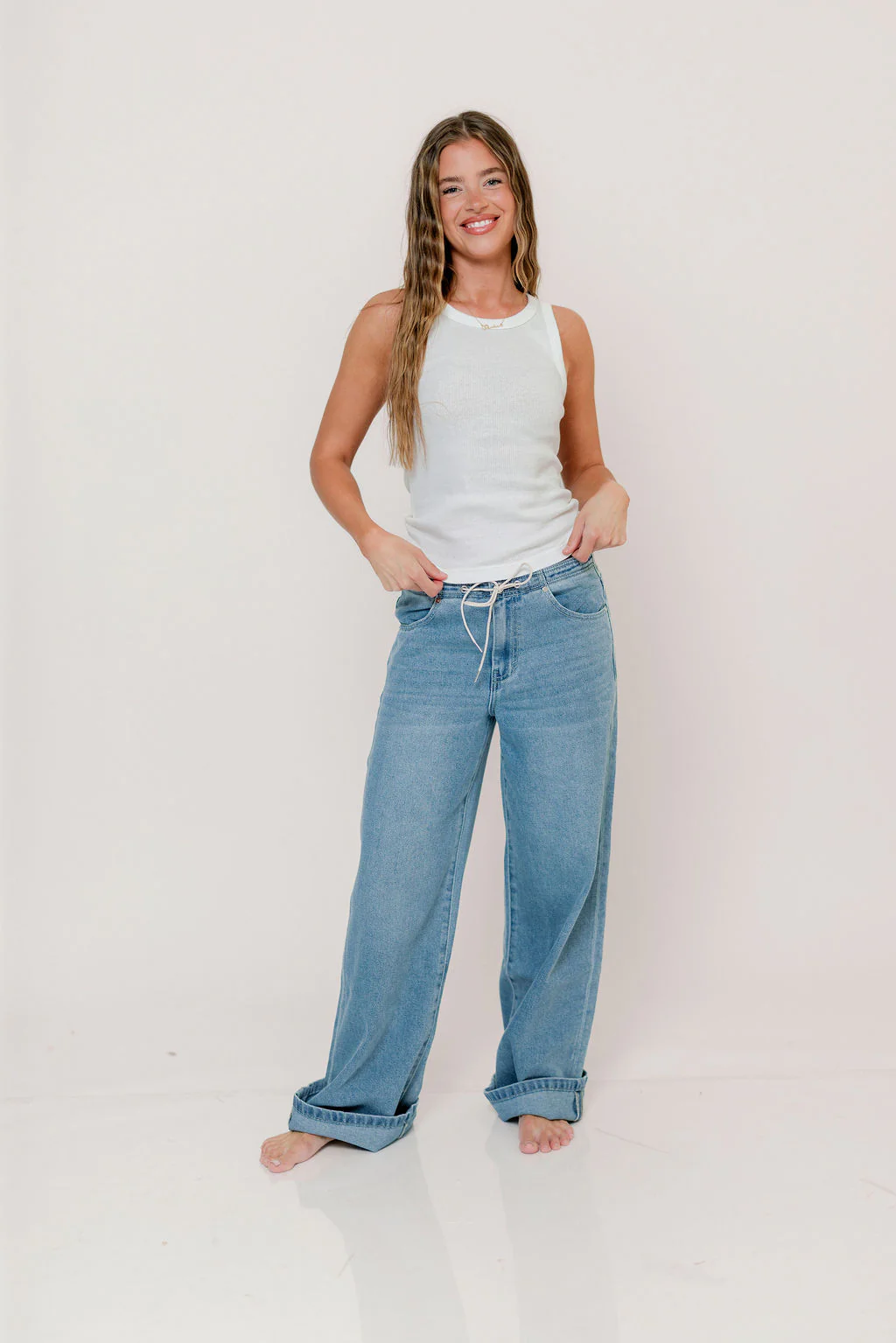 Julianne 100% Organic Cotton Tank in White - Image 2