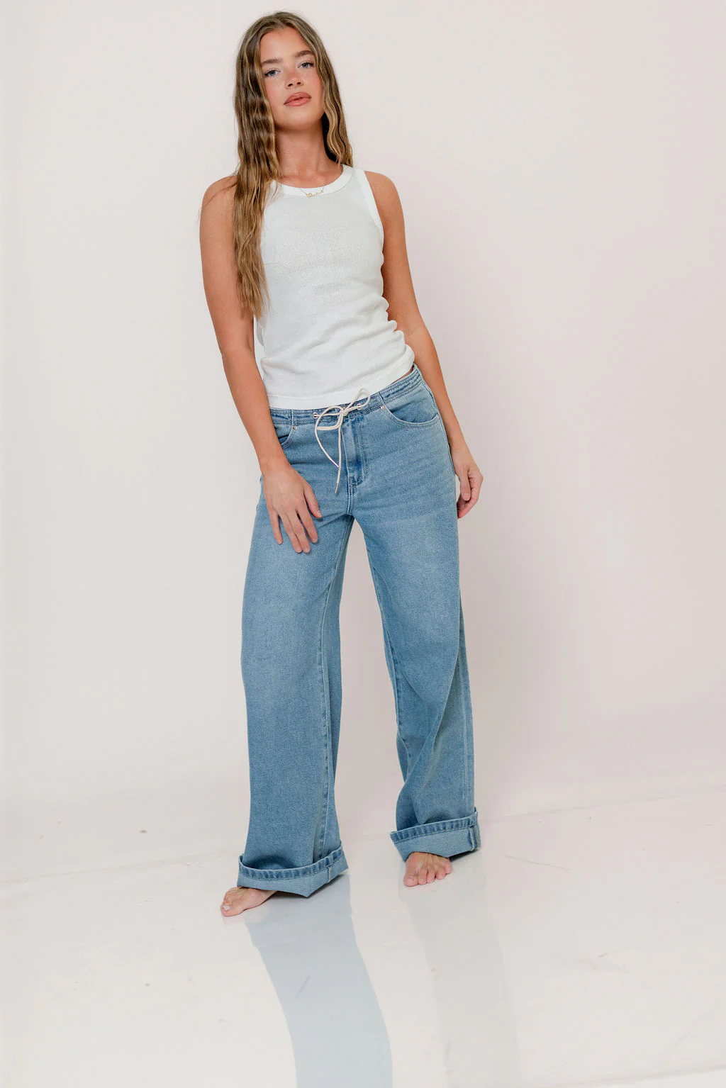 Julianne 100% Organic Cotton Tank in White - Image 3