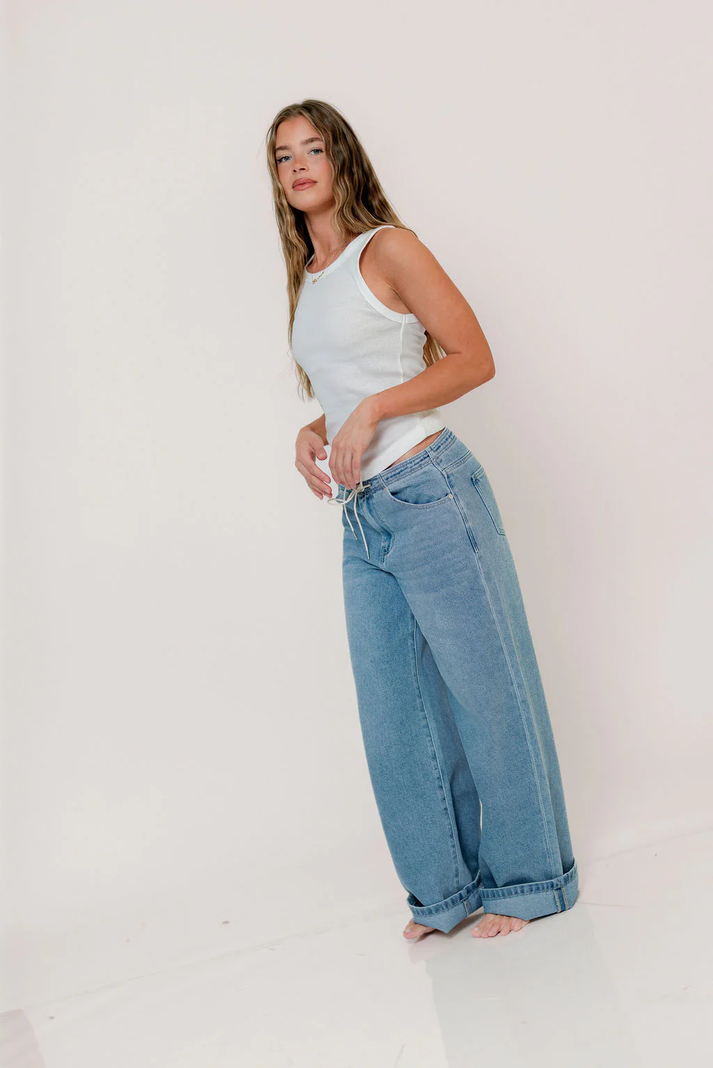 Julianne 100% Organic Cotton Tank in White - Image 4
