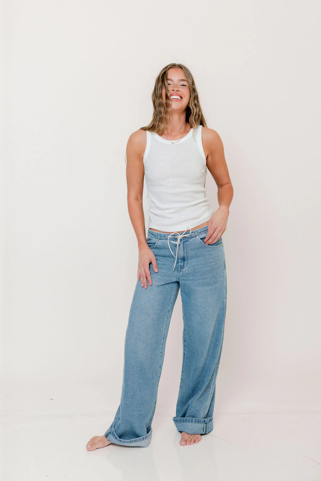 Julianne 100% Organic Cotton Tank in White - Image 8