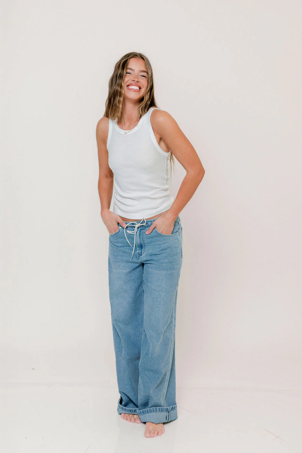 Julianne 100% Organic Cotton Tank in White - Image 9