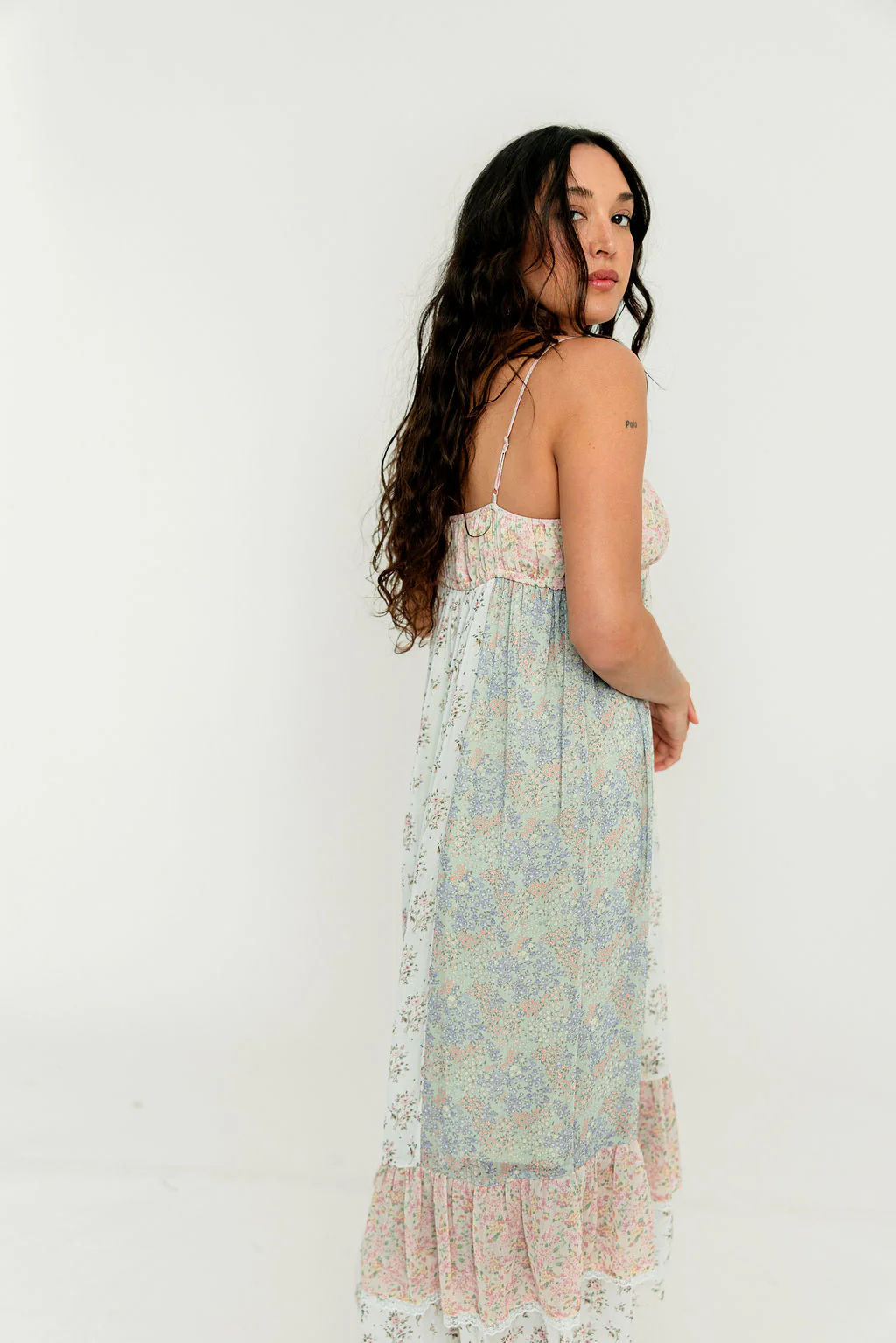 Maria Maxi Dress in Off White Combo - Image 5