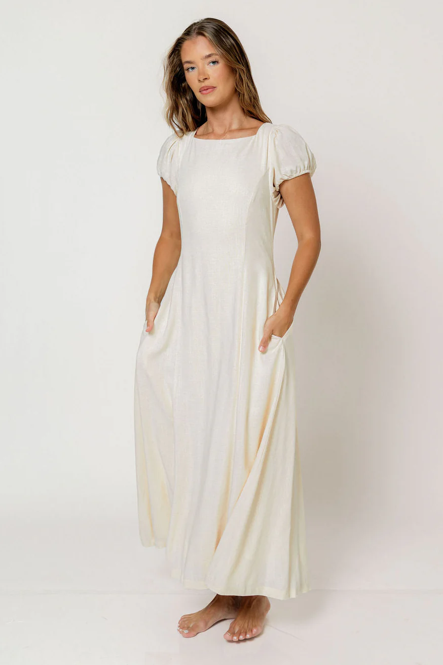 Kameron Midi Dress in Natural - Image 2