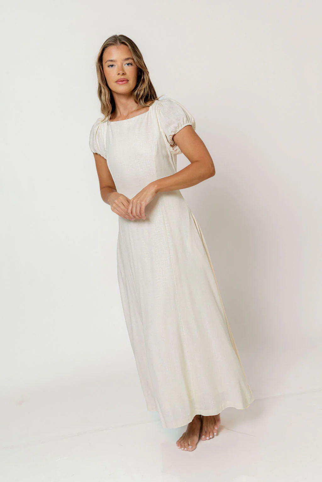 Kameron Midi Dress in Natural - Image 3