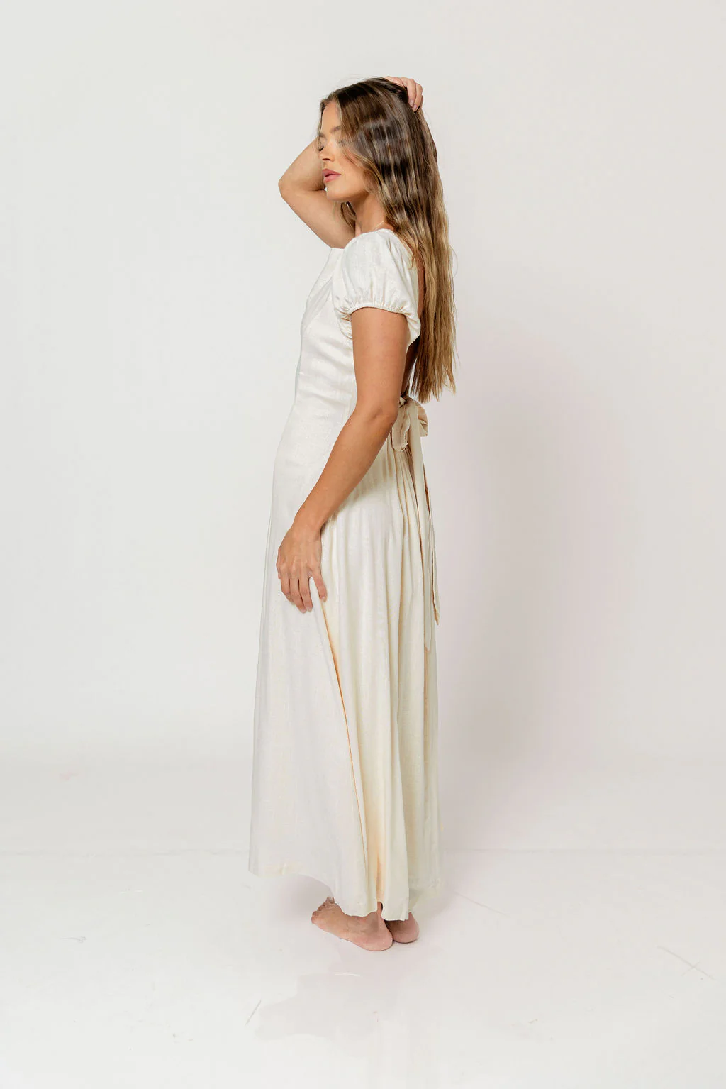 Kameron Midi Dress in Natural - Image 6