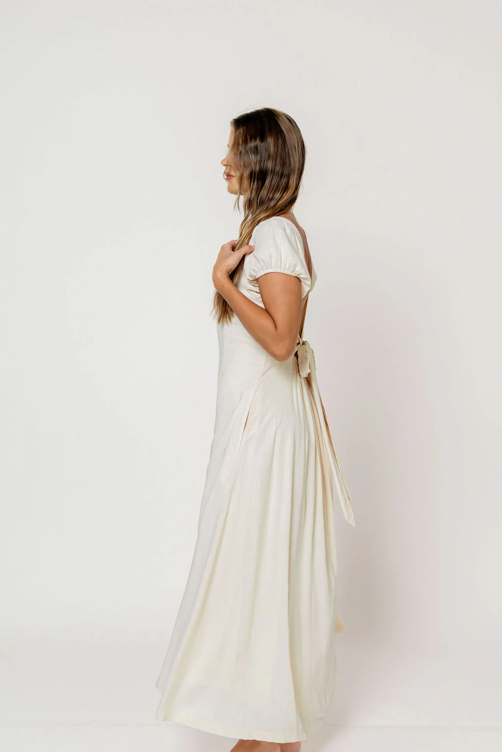 Kameron Midi Dress in Natural - Image 8