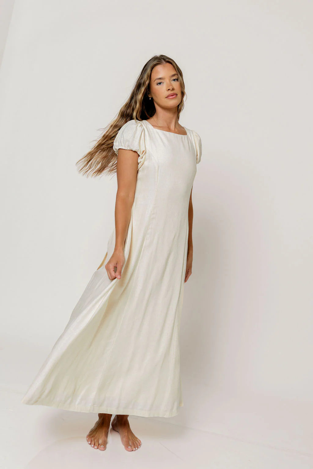 Kameron Midi Dress in Natural - Image 9