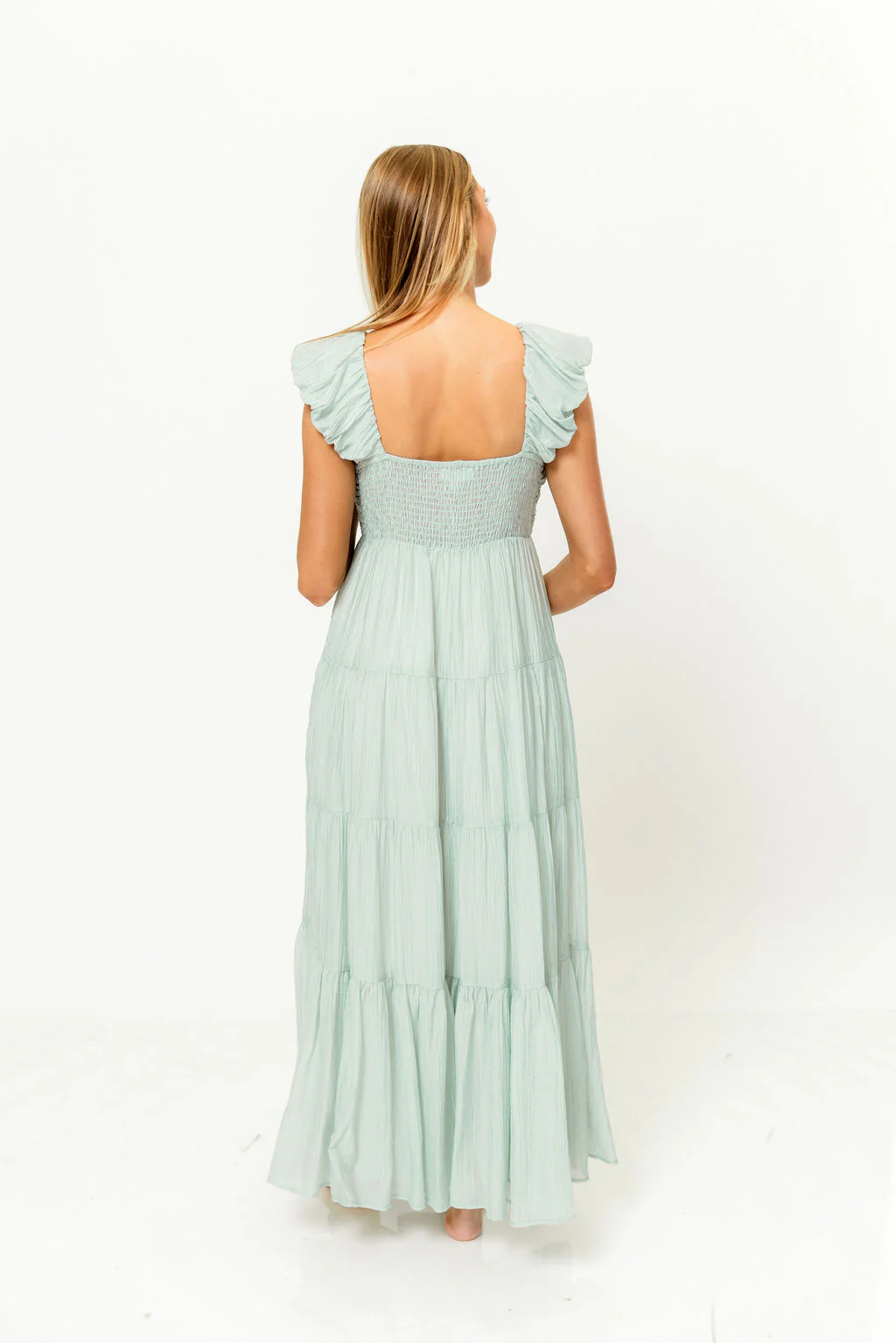 Katy Pleated Bodice Maxi Dress in Light Mint - Bump Friendly - Image 11