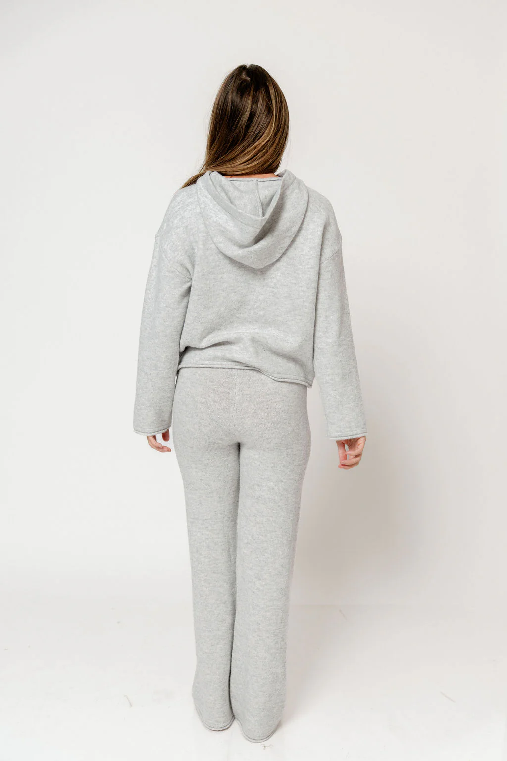 Kippa Soft Knit Hoodie and Pants Set in Grey Melange - Image 6