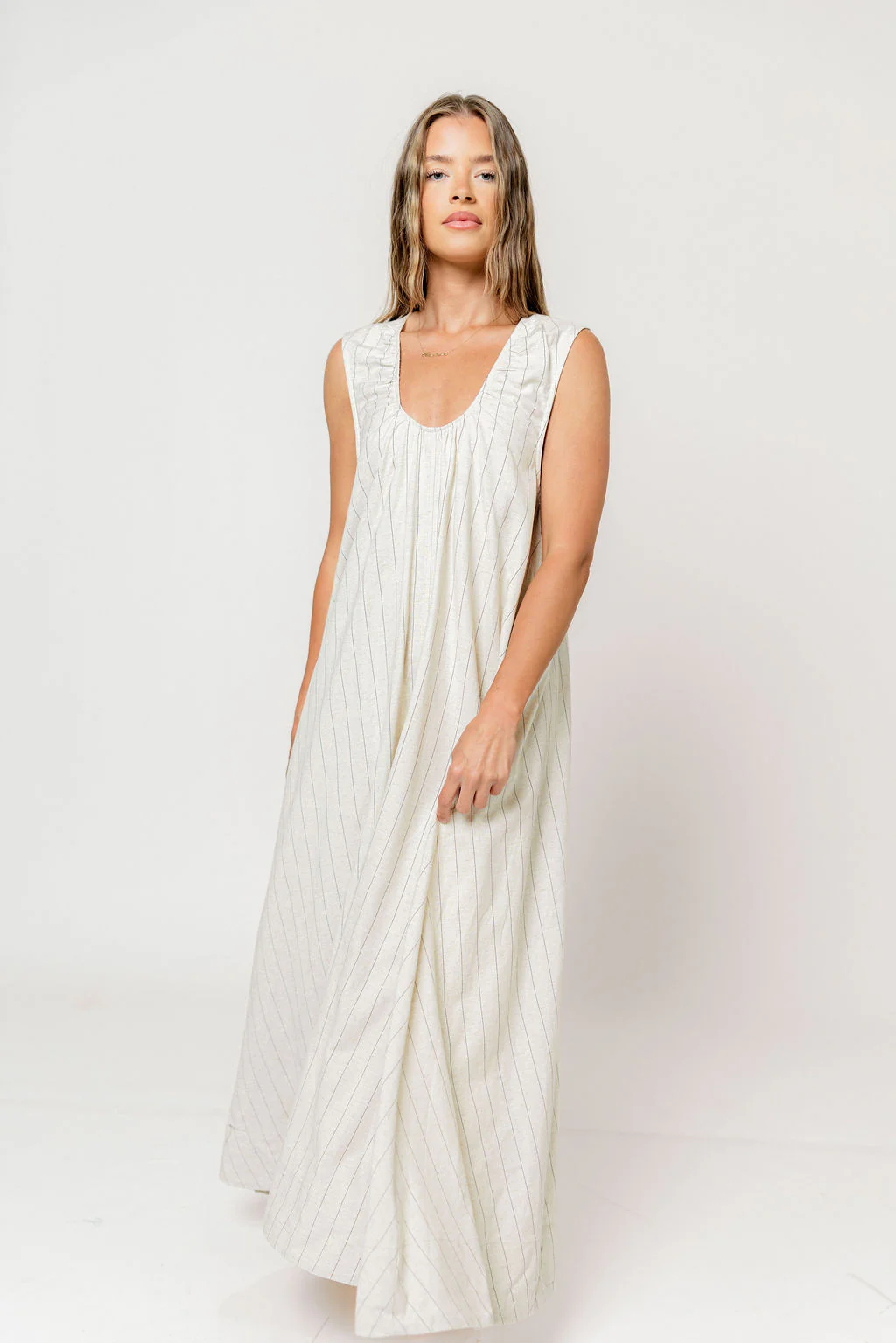 Kiri Maxi Dress in Natural/Black - Image 10