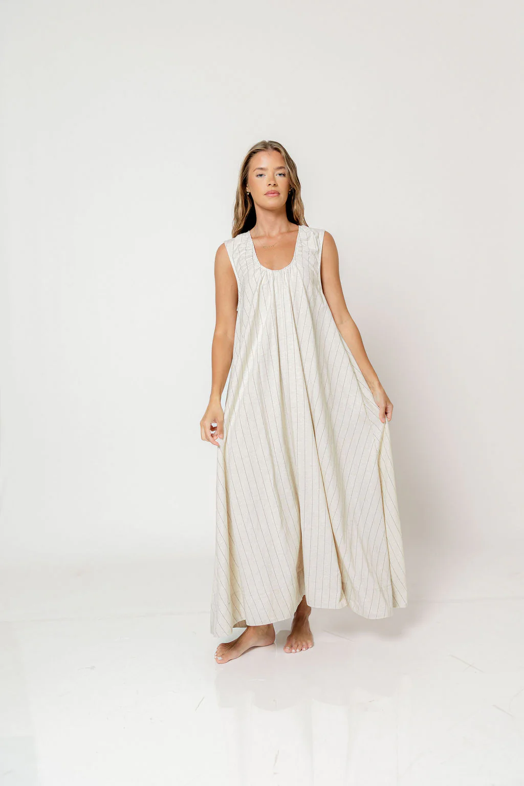 Kiri Maxi Dress in Natural/Black - Image 11
