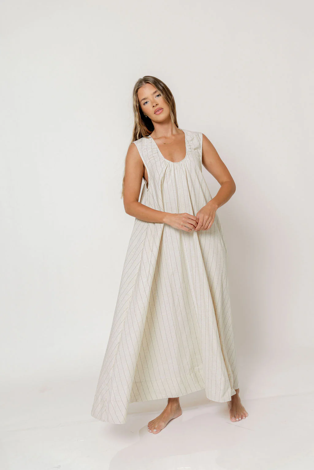 Kiri Maxi Dress in Natural/Black - Image 4