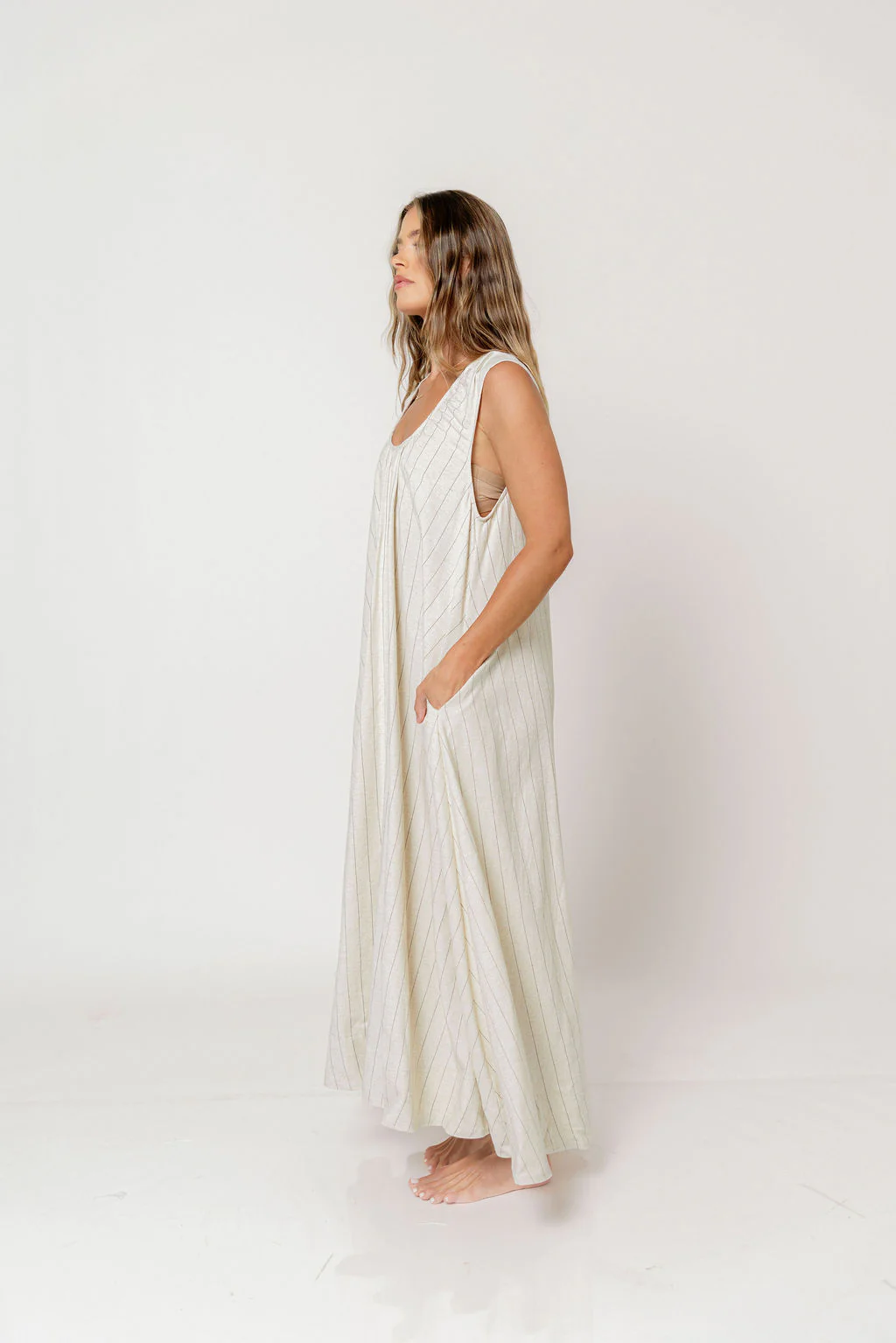 Kiri Maxi Dress in Natural/Black - Image 5