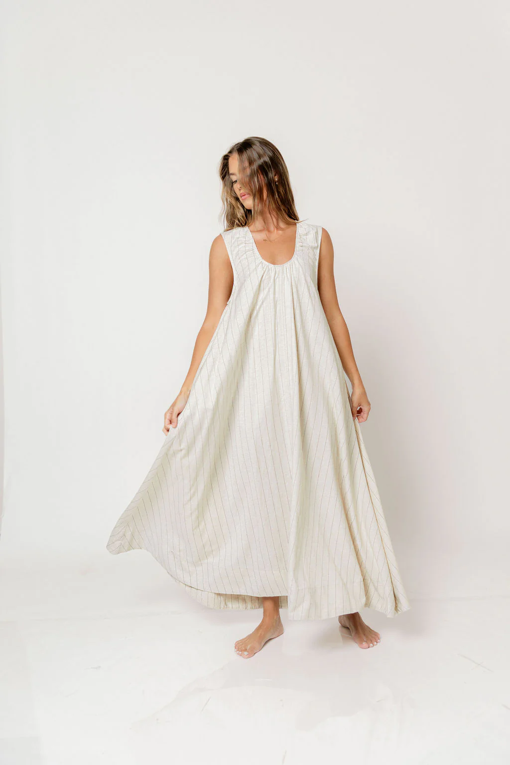 Kiri Maxi Dress in Natural/Black - Image 6
