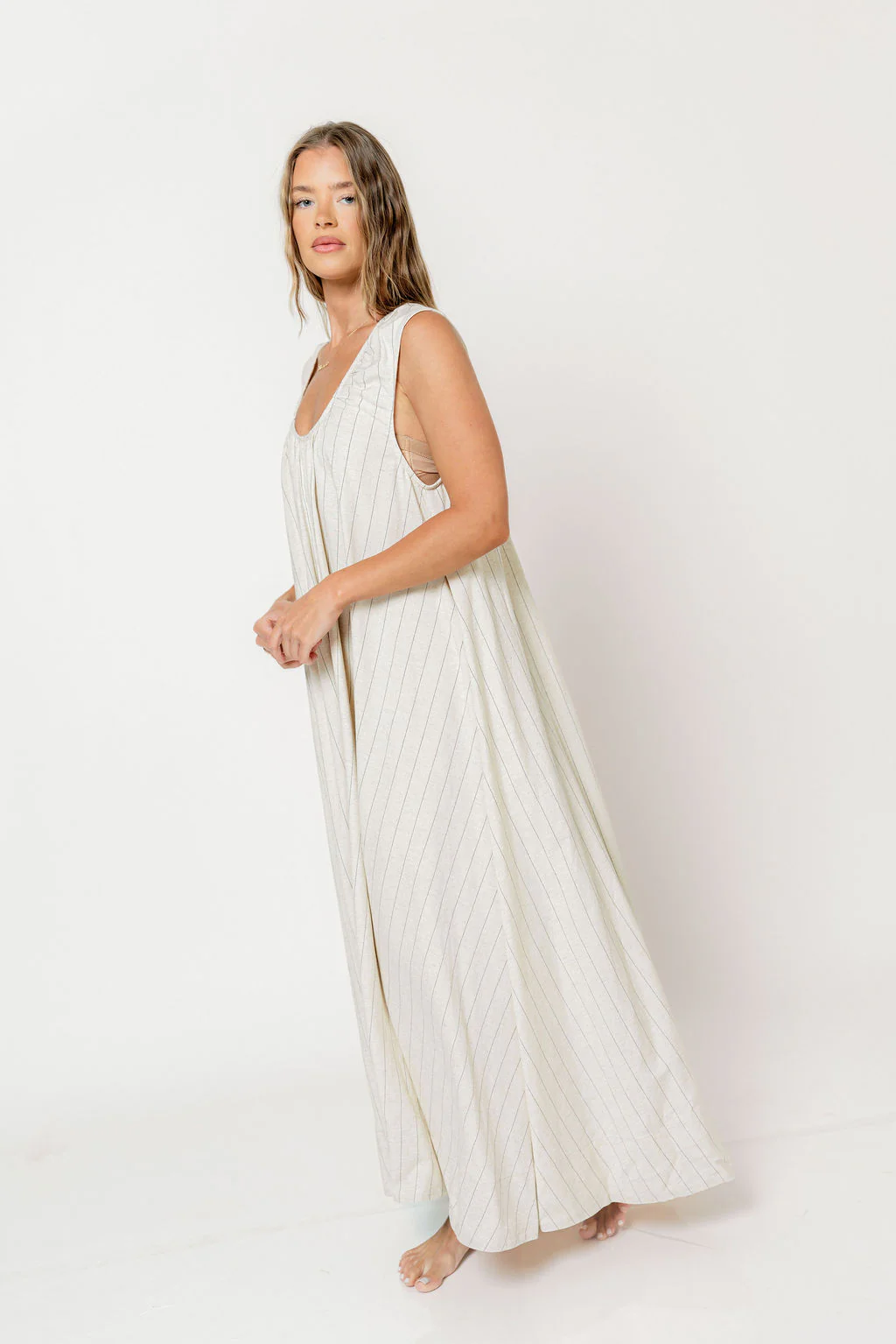 Kiri Maxi Dress in Natural/Black - Image 8