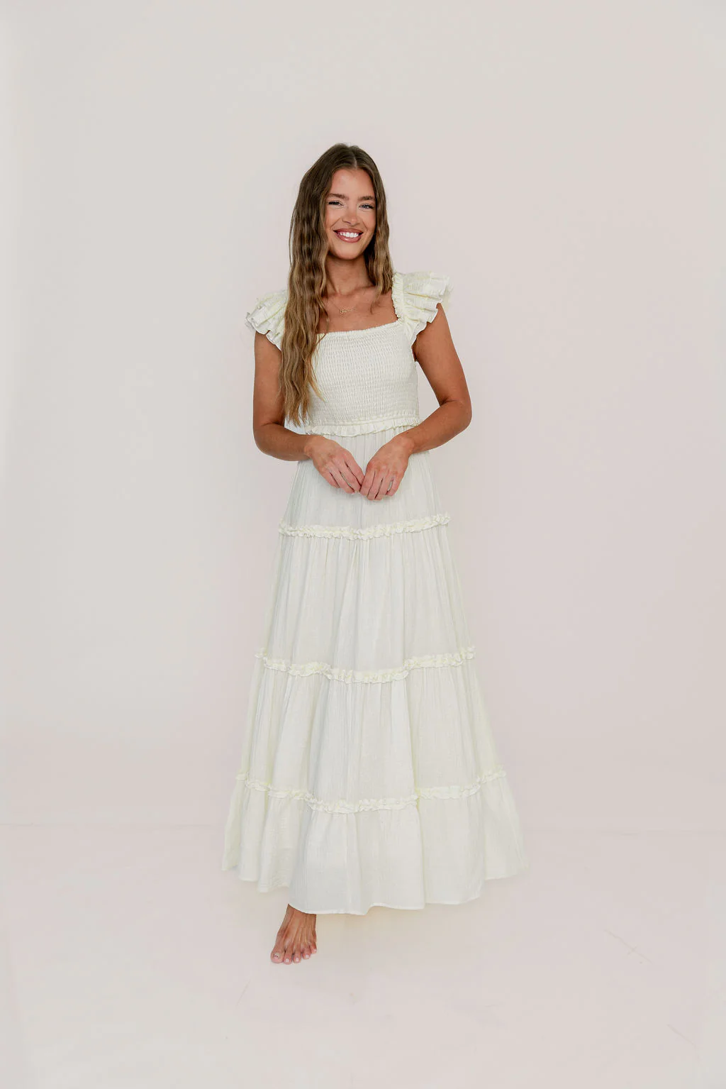 Knox 100% Cotton Maxi Dress in Cream - Image 2