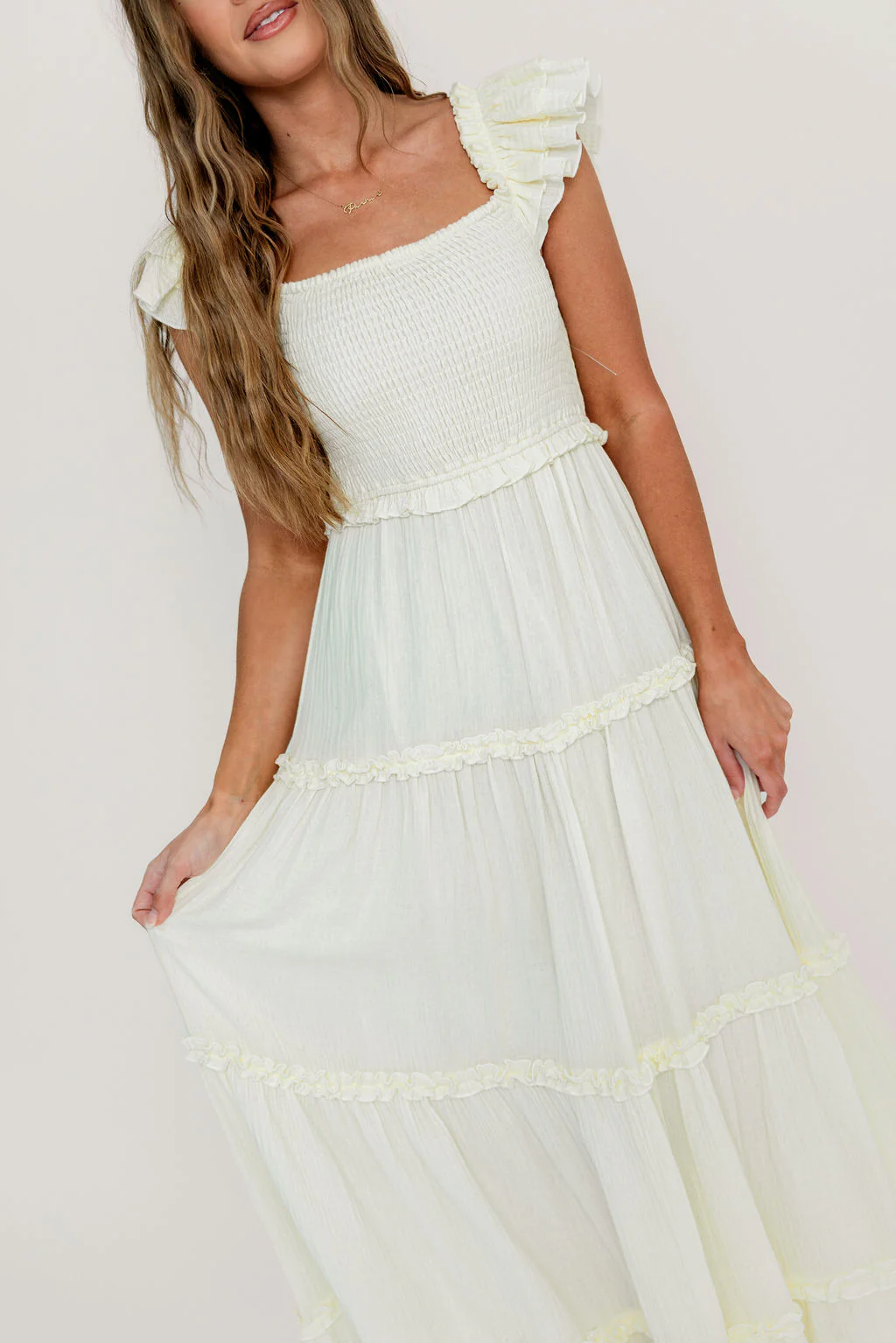 Knox 100% Cotton Maxi Dress in Cream - Image 5